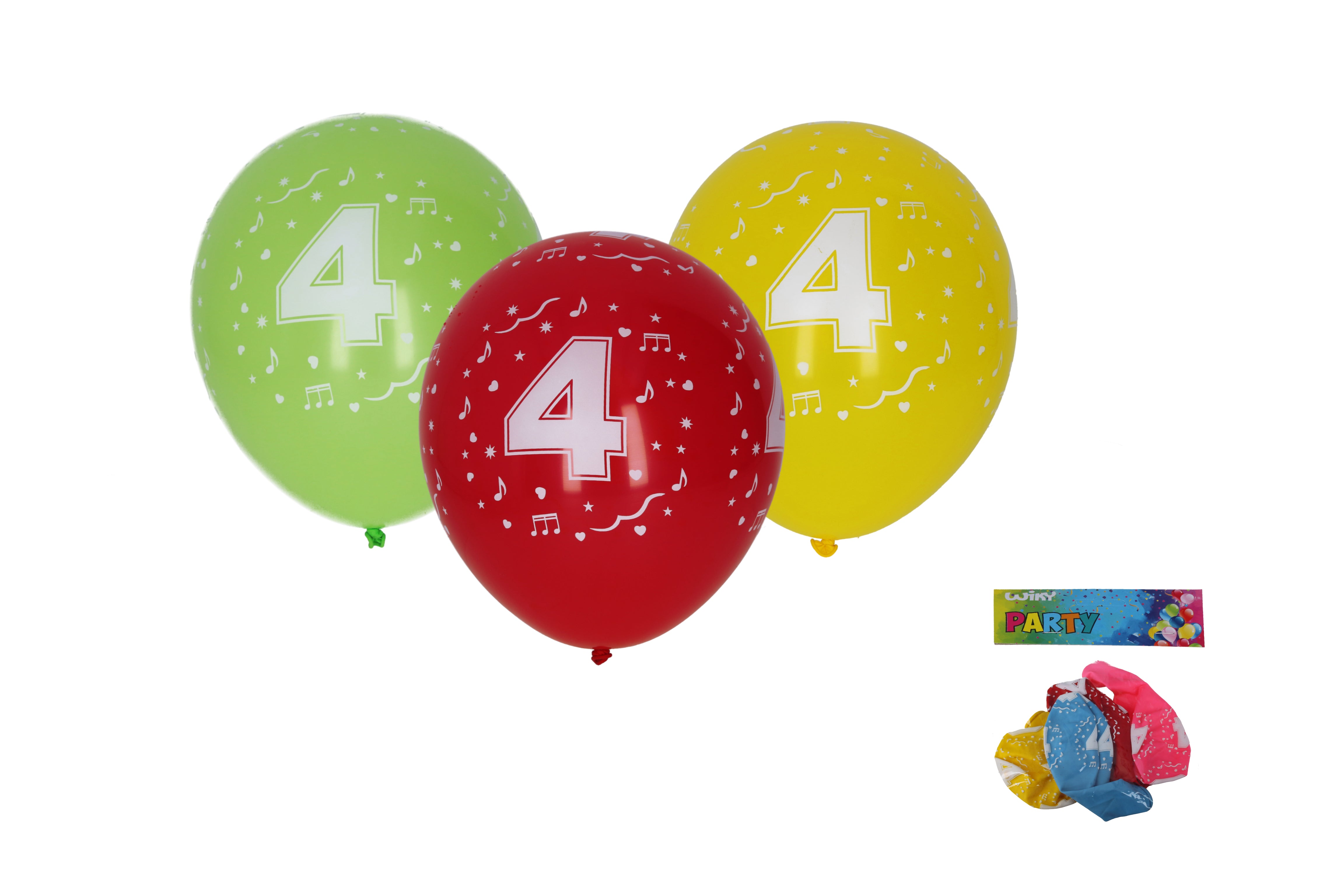 Balon Gonflabil 30cm - Set De 5 Cu Numarul 4