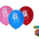 Uppblåsbar ballong 30 cm - set om 5 med nummer 8