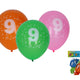 Balon Gonflabil 30cm - Set De 5 Cu Numarul 9