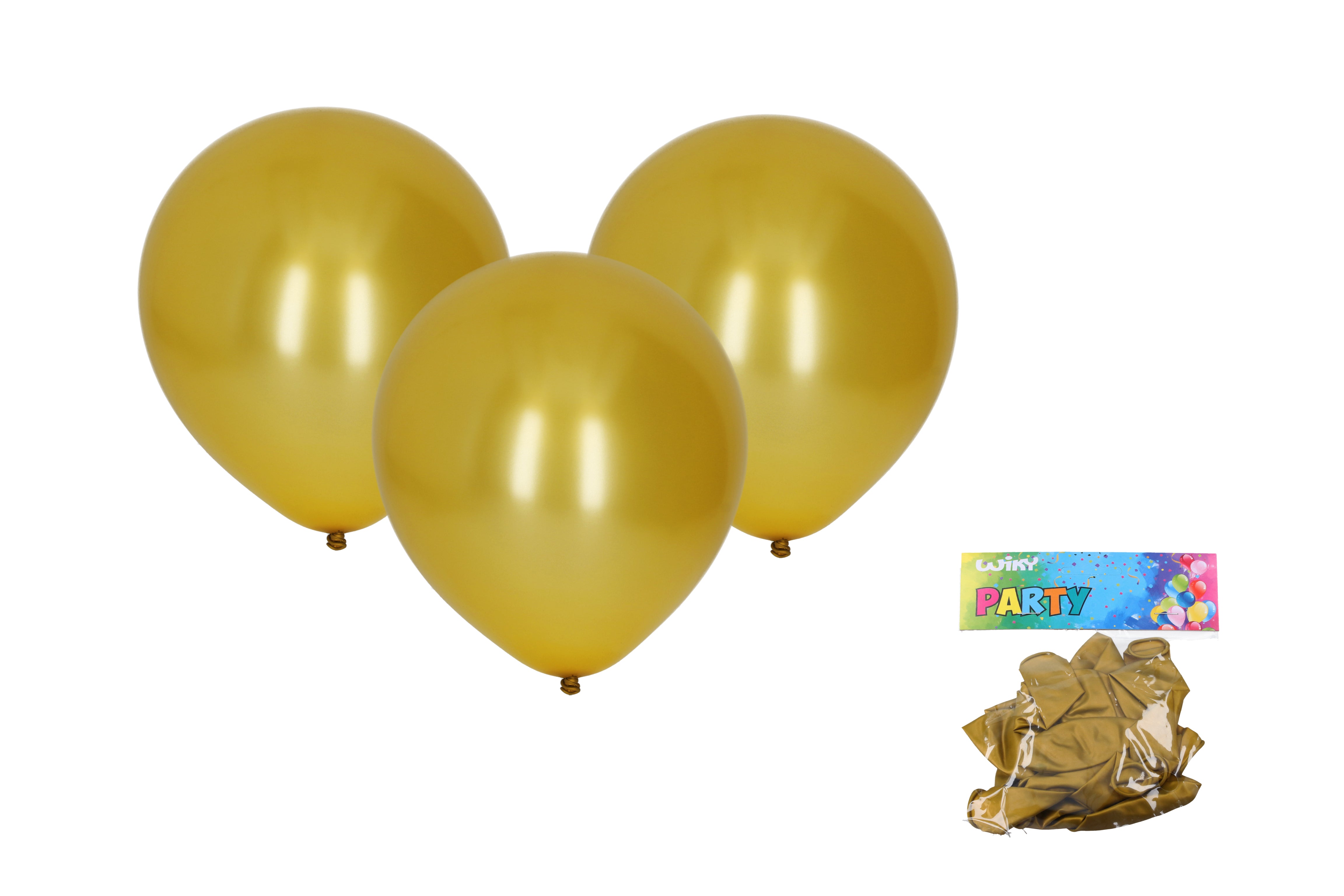 Inflatable Balloon 30cm - Set Of 10pcs Metallic Gold
