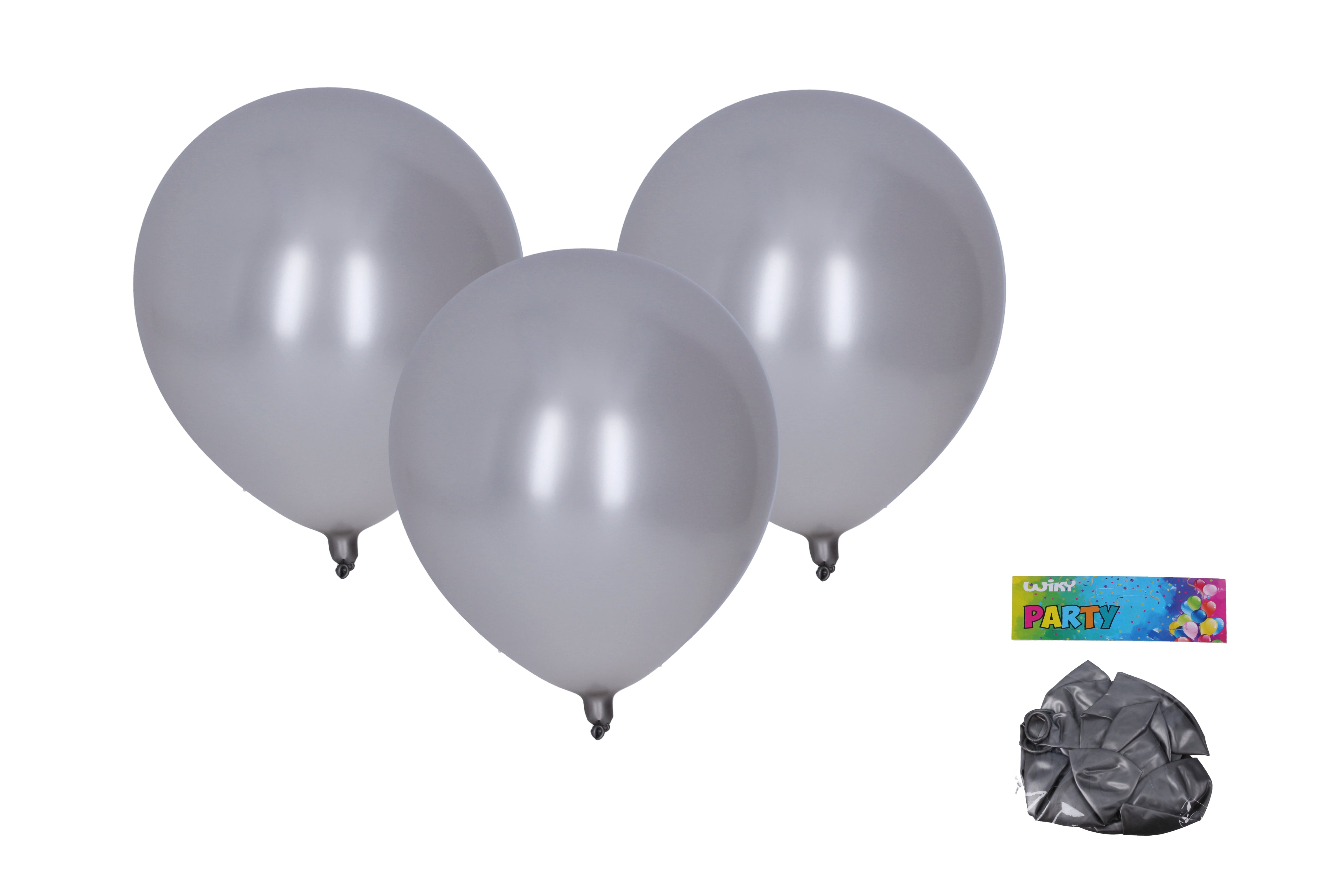 Ballon Gonflable 30cm - Lot de 10pcs Argent Métallisé