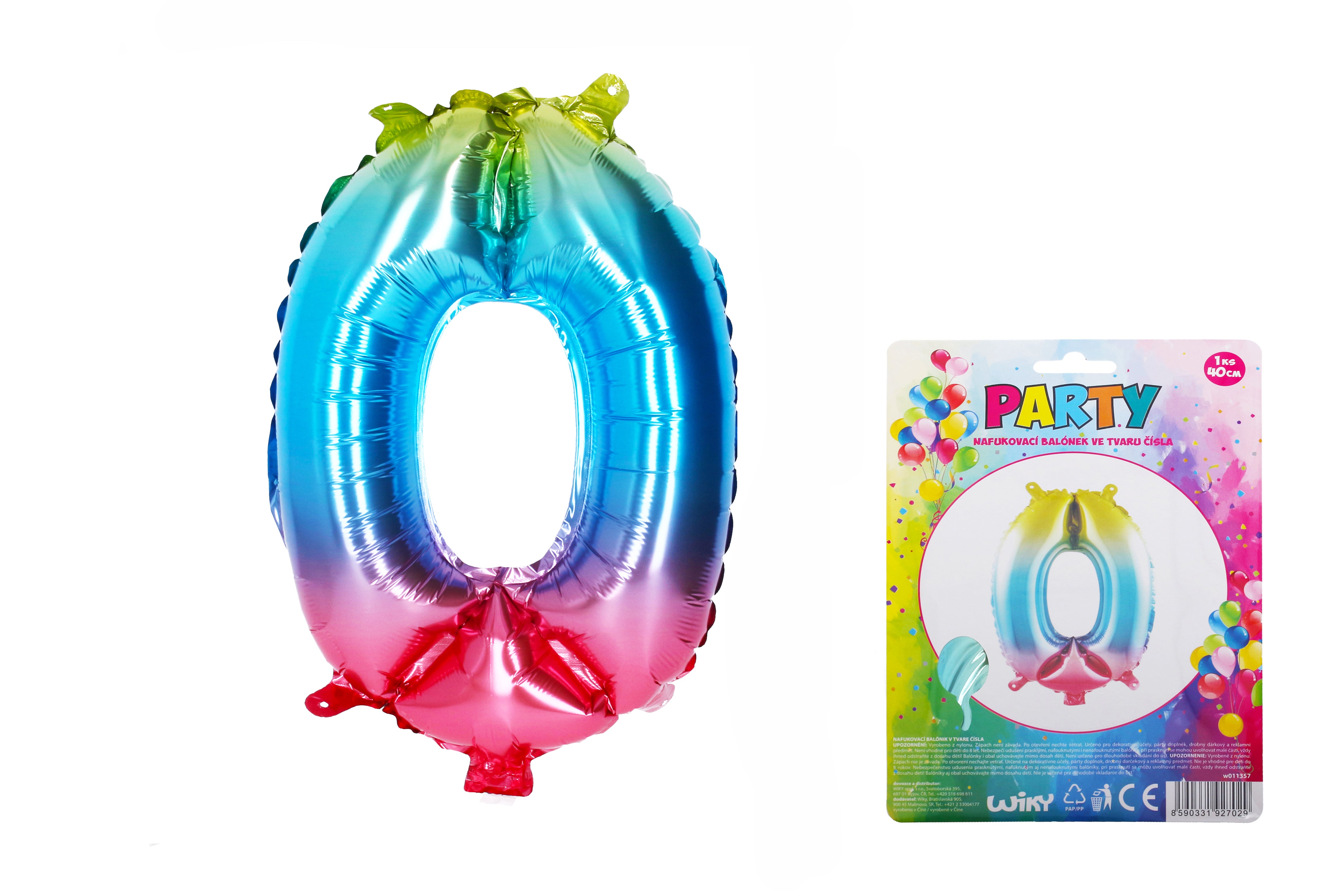 Globo Inflable - Número 0 Arcoiris