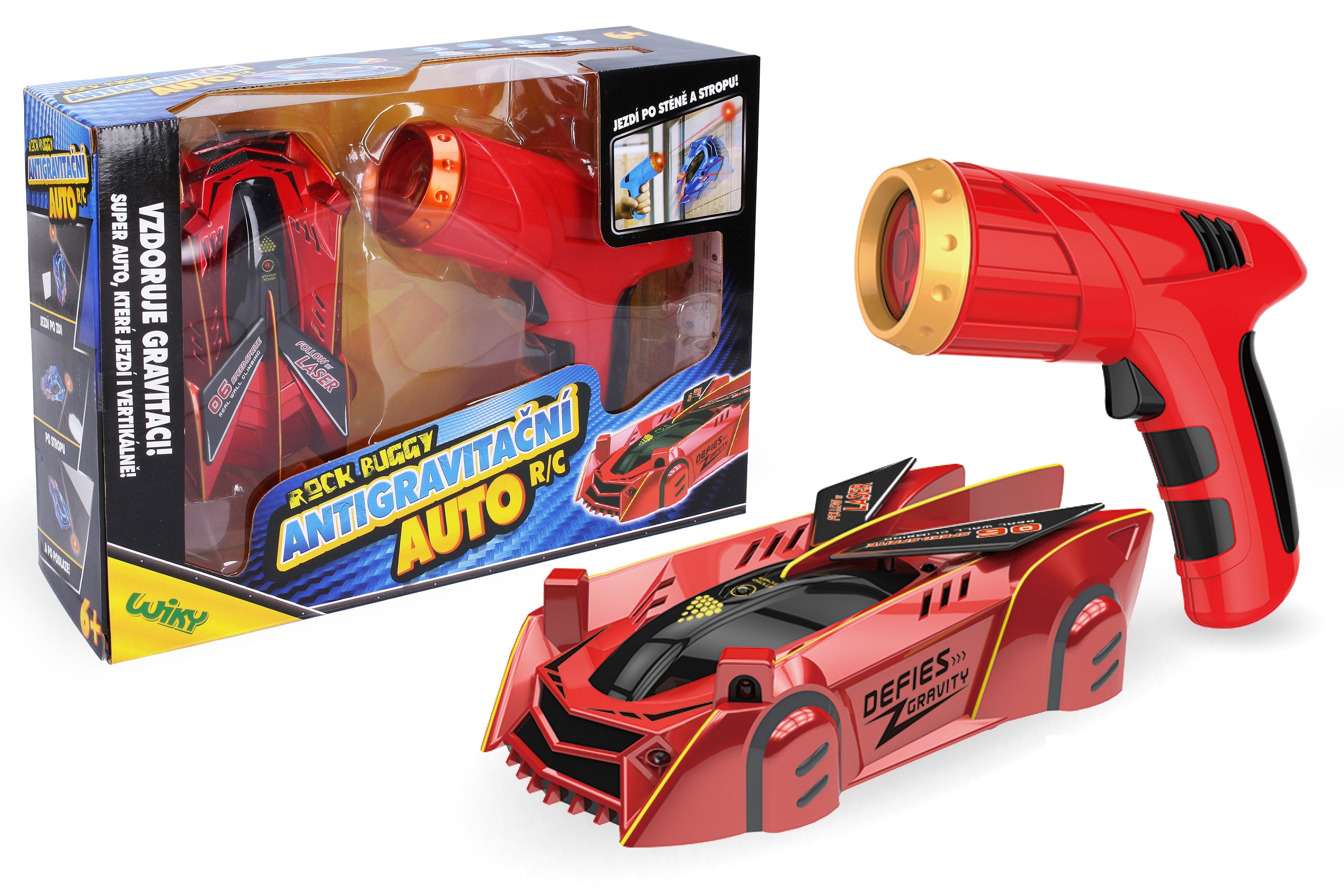 Voiture Rc Anti-gravité Rock Buggy Avec Laser 15 Cm Rouge - Emballage Tchèque