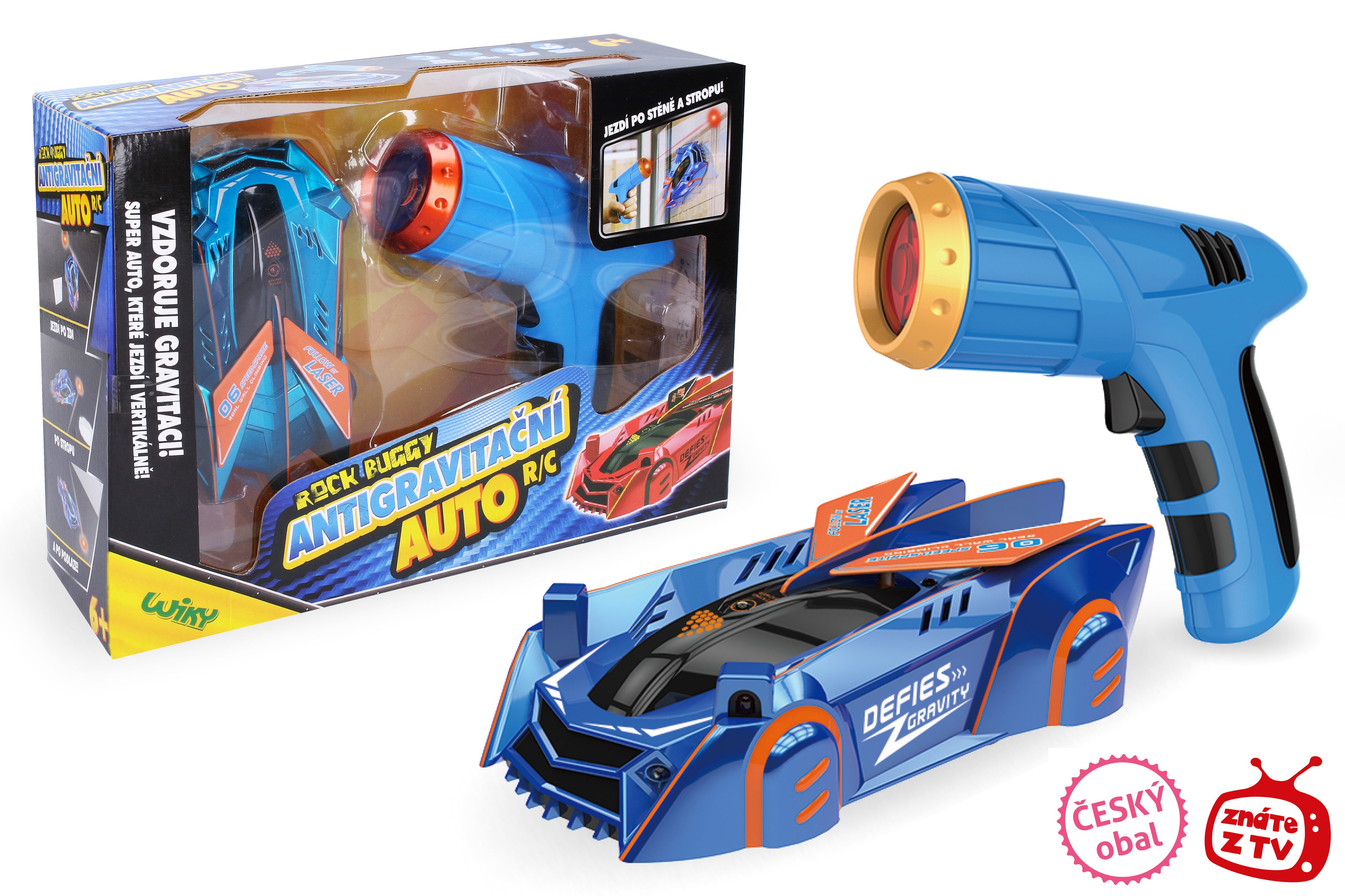 Rock Buggy Anti-gravity Rc Car With Laser 15 Cm Blue - Czech Packaging