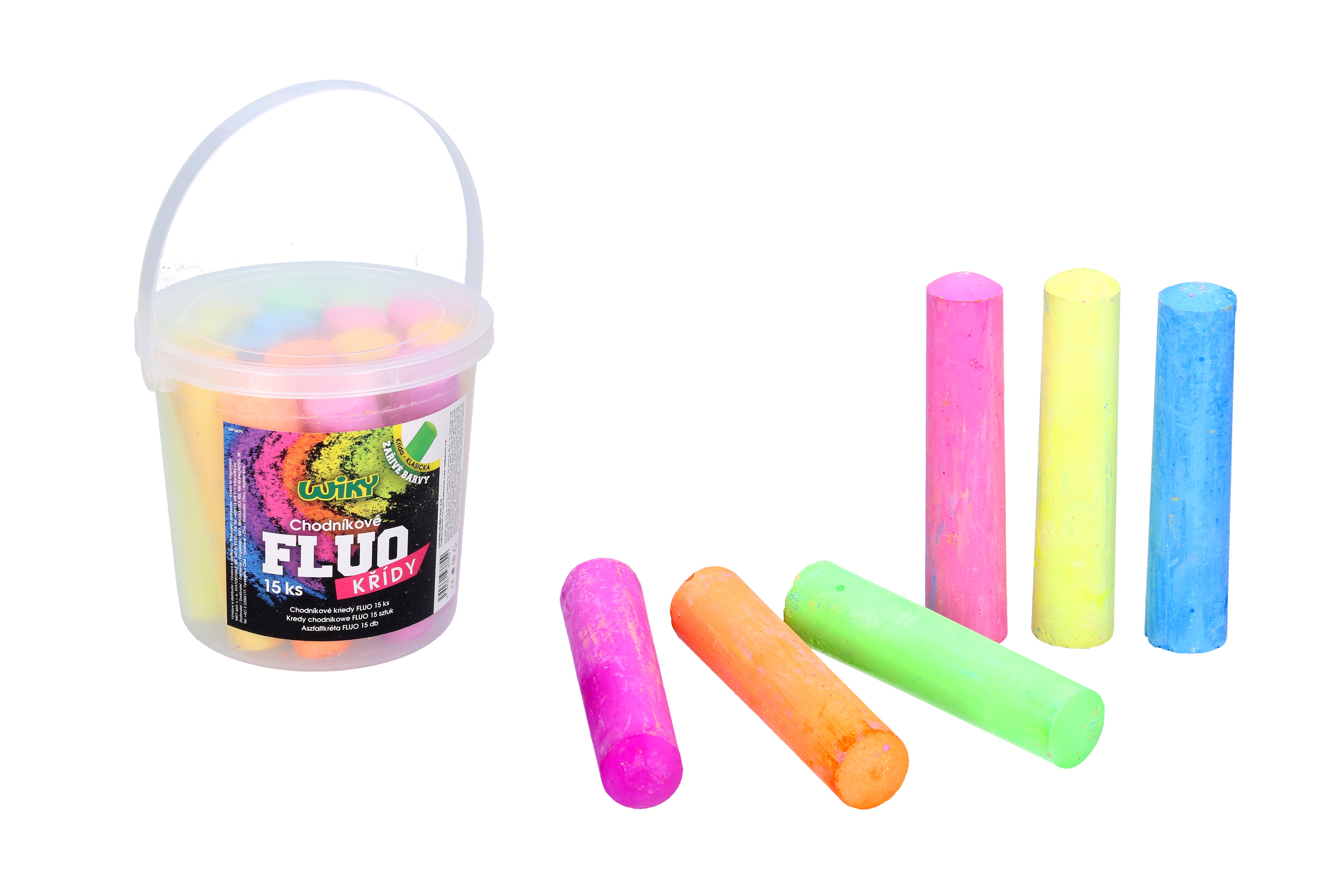 Fluo Sidewalk Chalk 15ks