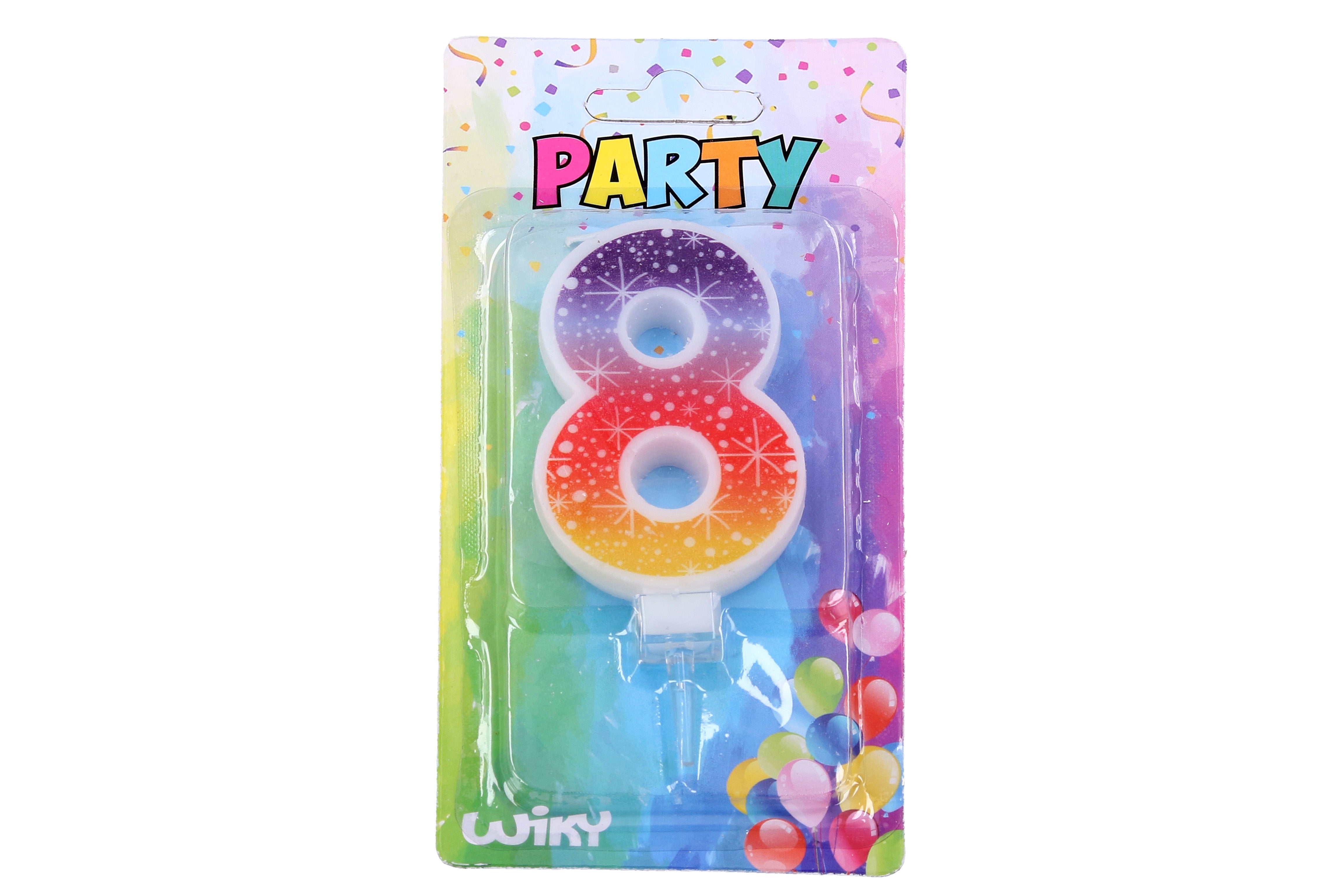Party Svíčka číslo 8 hvězd