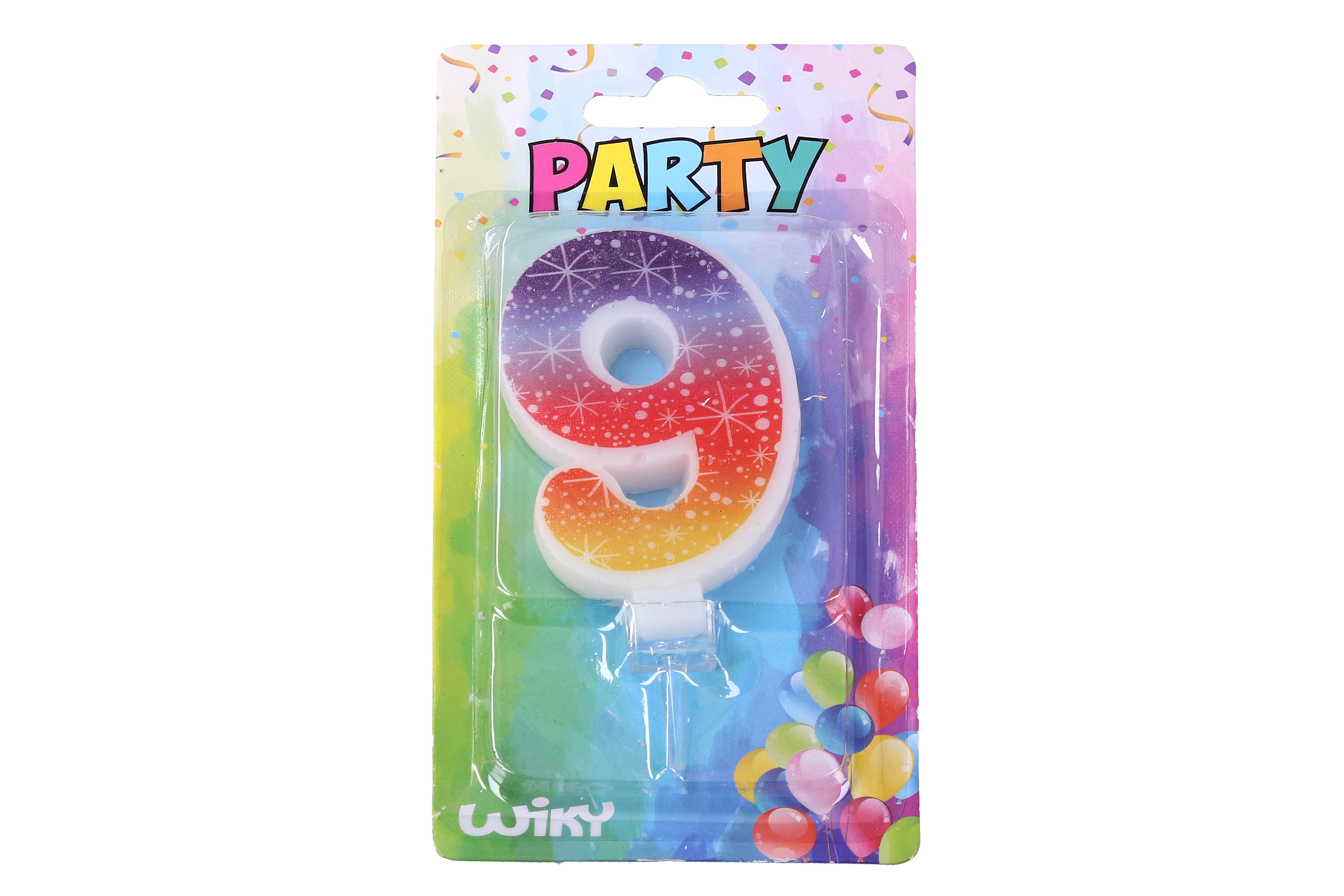 Feestkaars nummer 9 sterren