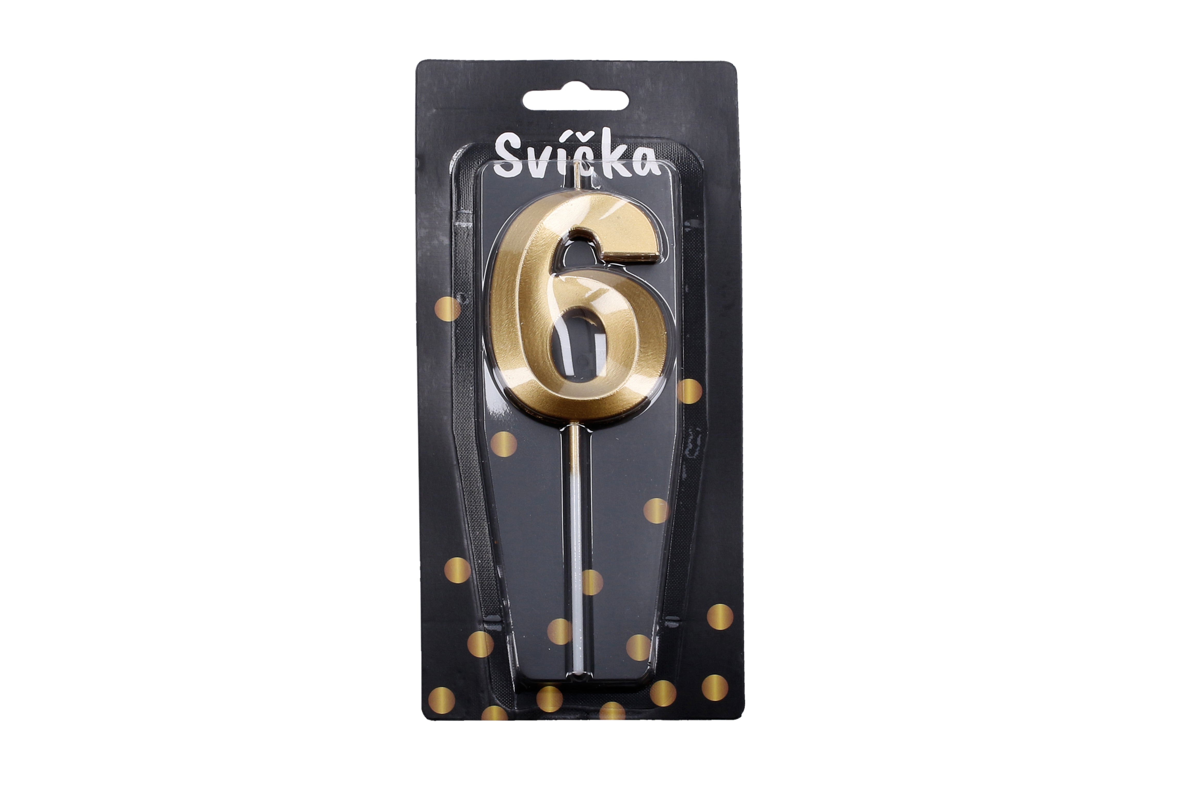 Feestkaars Nummer 6 Goud