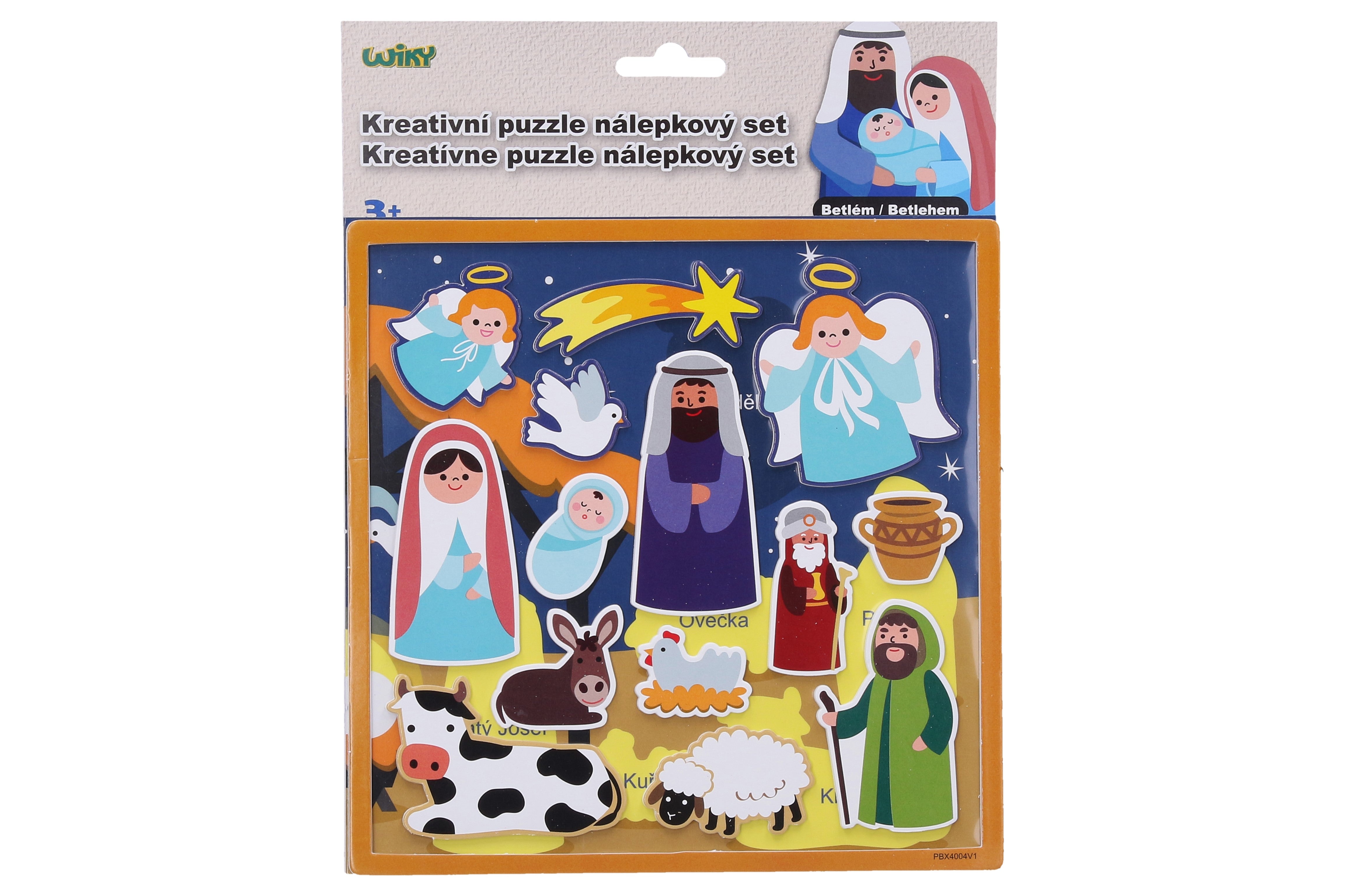 Kreativní puzzle sada samolepek 26x20 cm Betlém