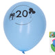 Oppustelig ballon 30 cm - sæt med 5 med nummer 20