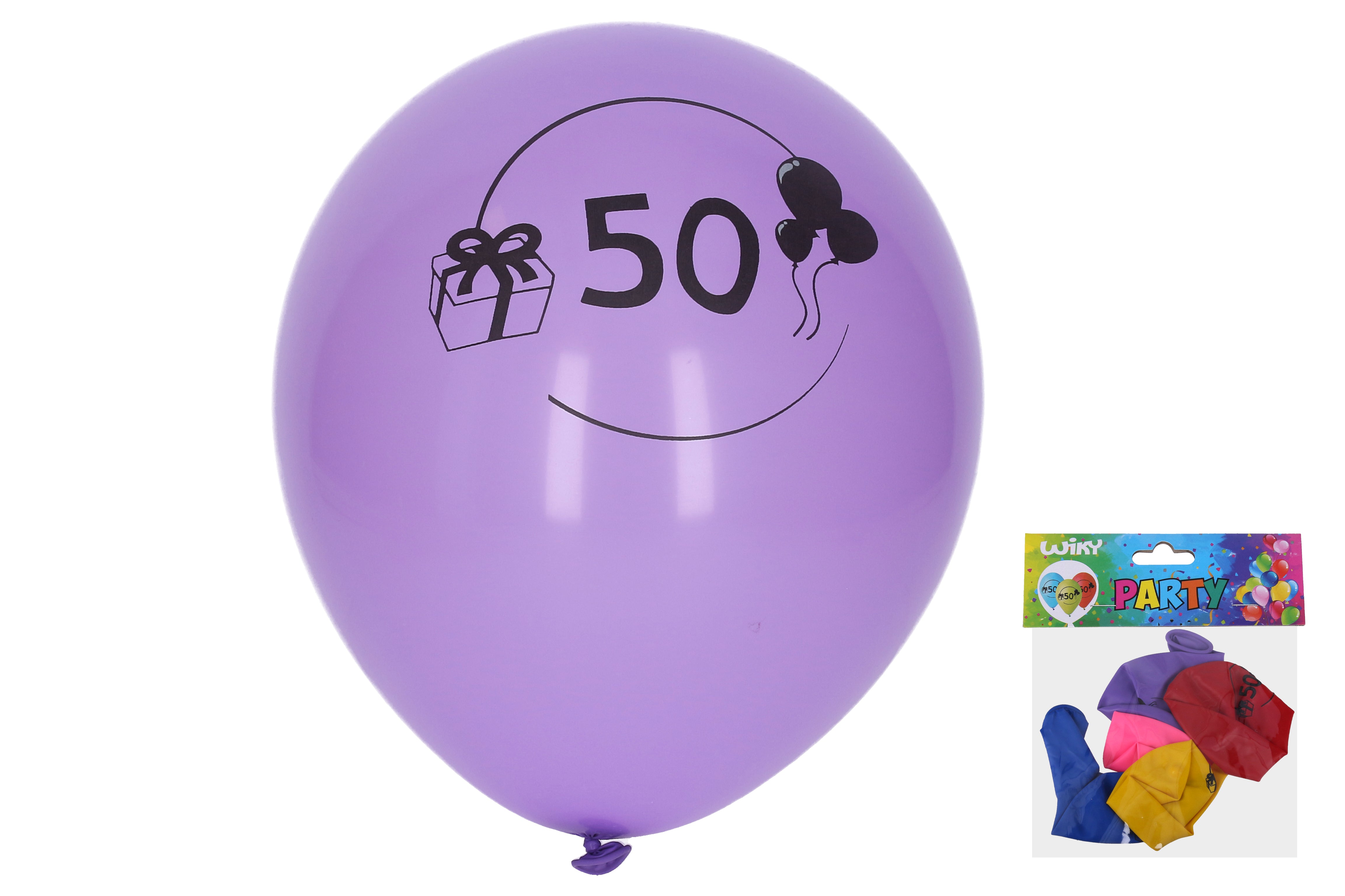 Balão Inflável 30 Cm - Conjunto De 5 Peças Com Número 50