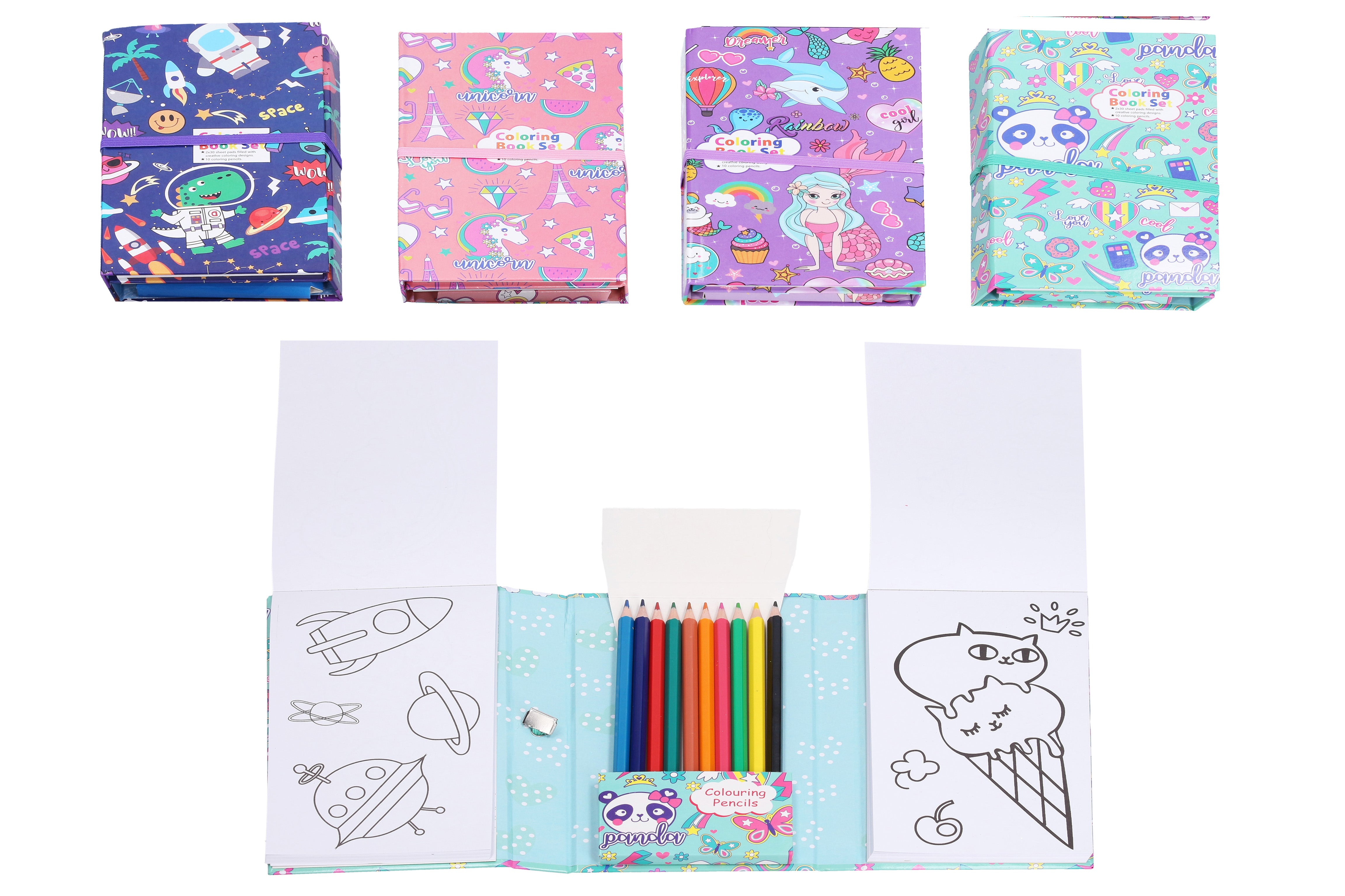 Libro para colorear de viaje 2x30 hojas + 10 crayones