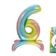 Inflatable Balloon - Number 6 Rainbow