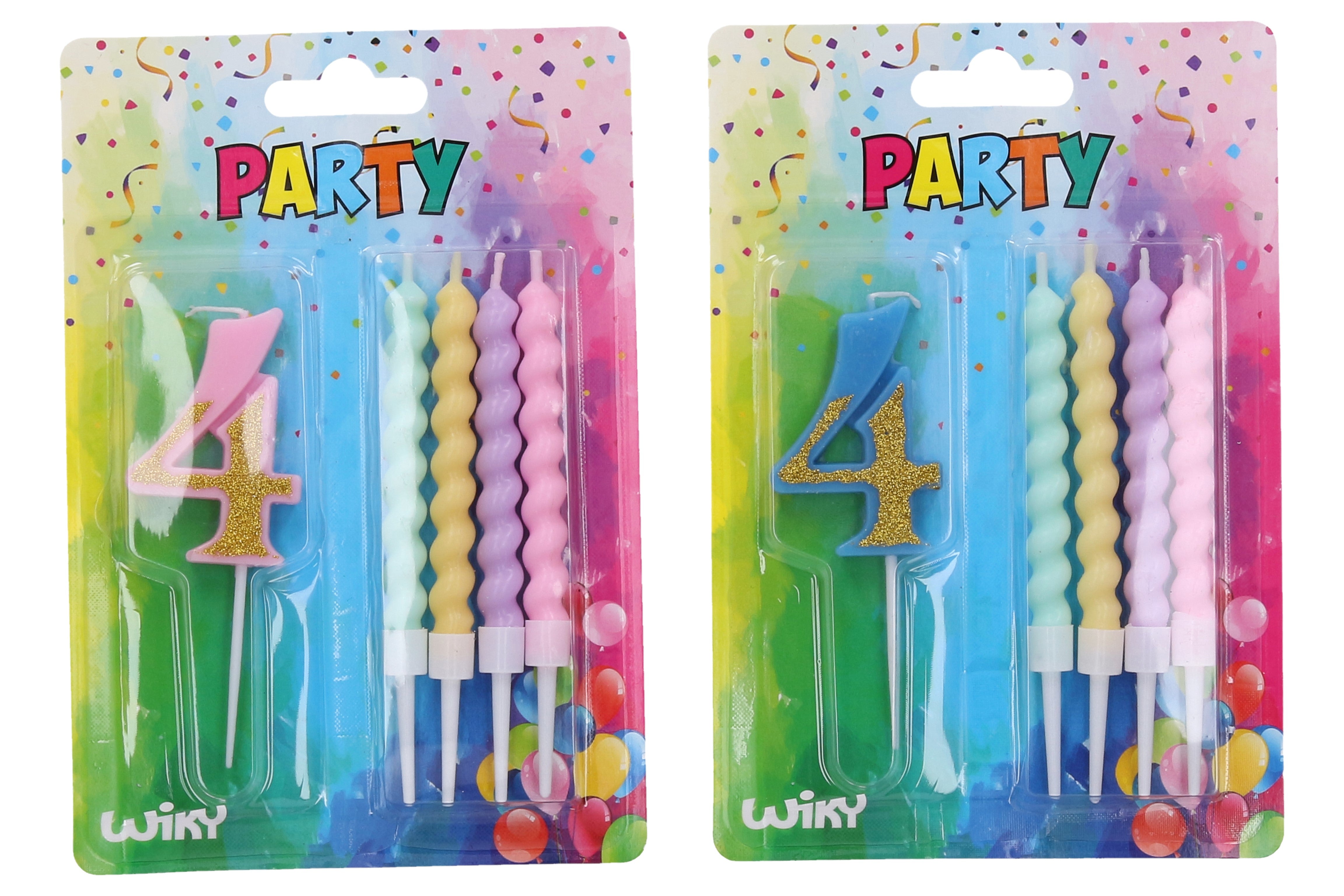Bougie de fête numéro 4 + 4 bougies