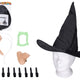 Set Carnevale - Strega (naso, mento, dita, cappello e denti)