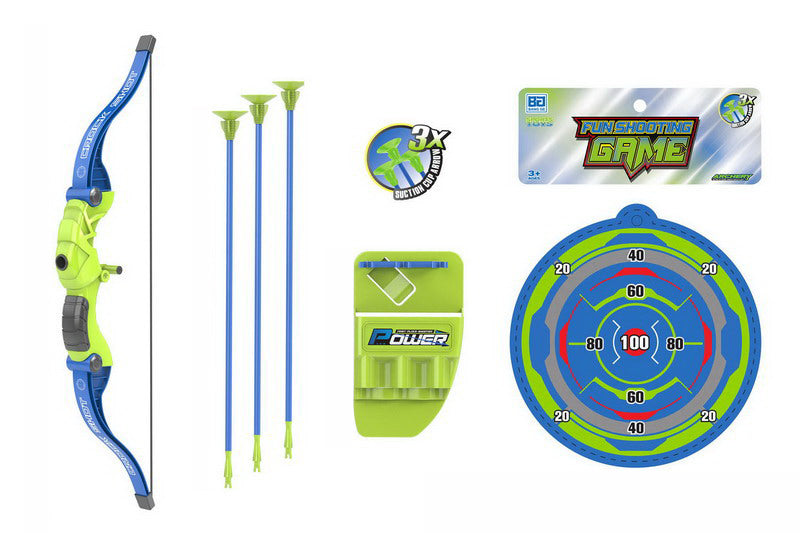 Bow With Arrows And Target Blue 57 Cm