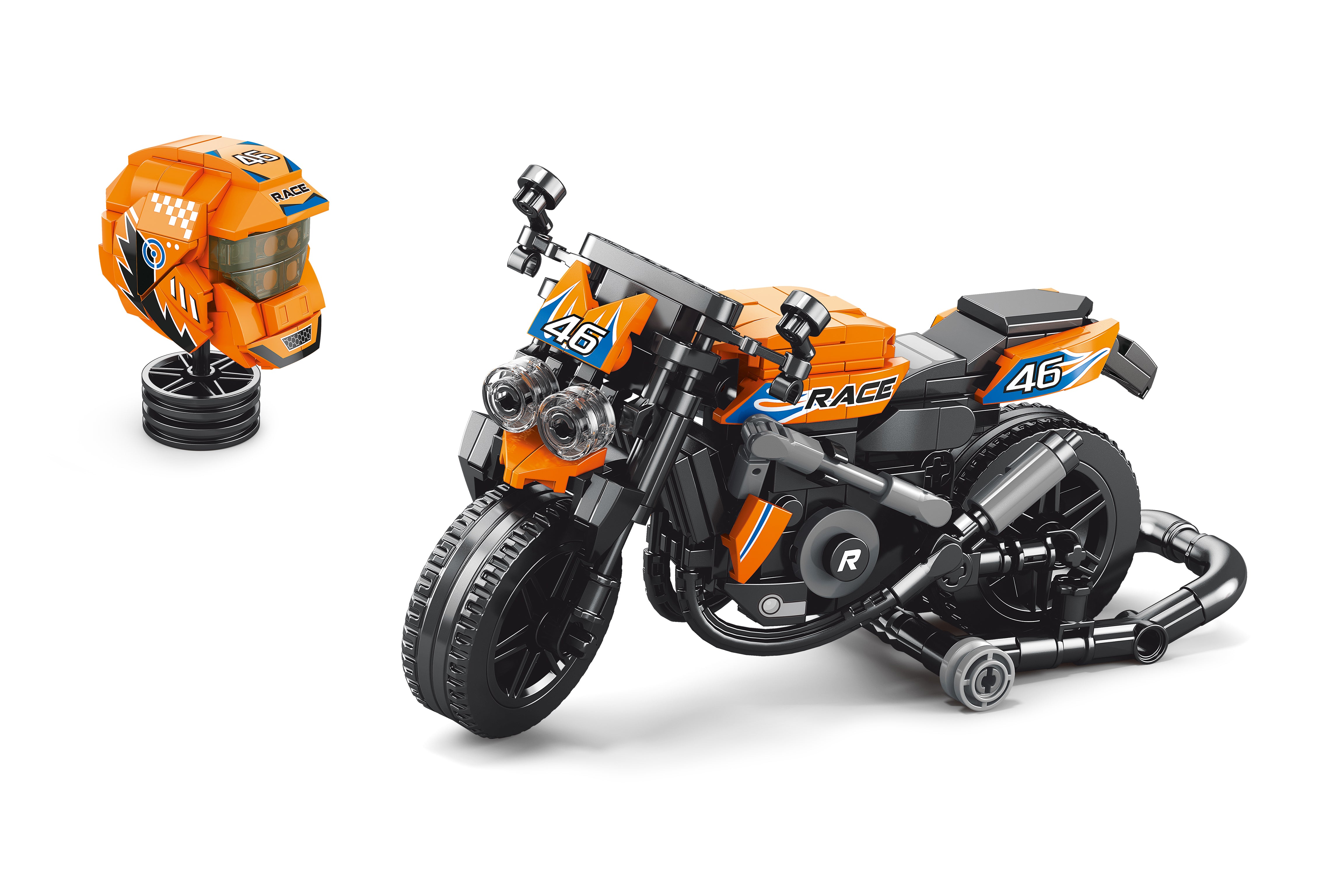Motorrad-Set mit Helm 17 cm