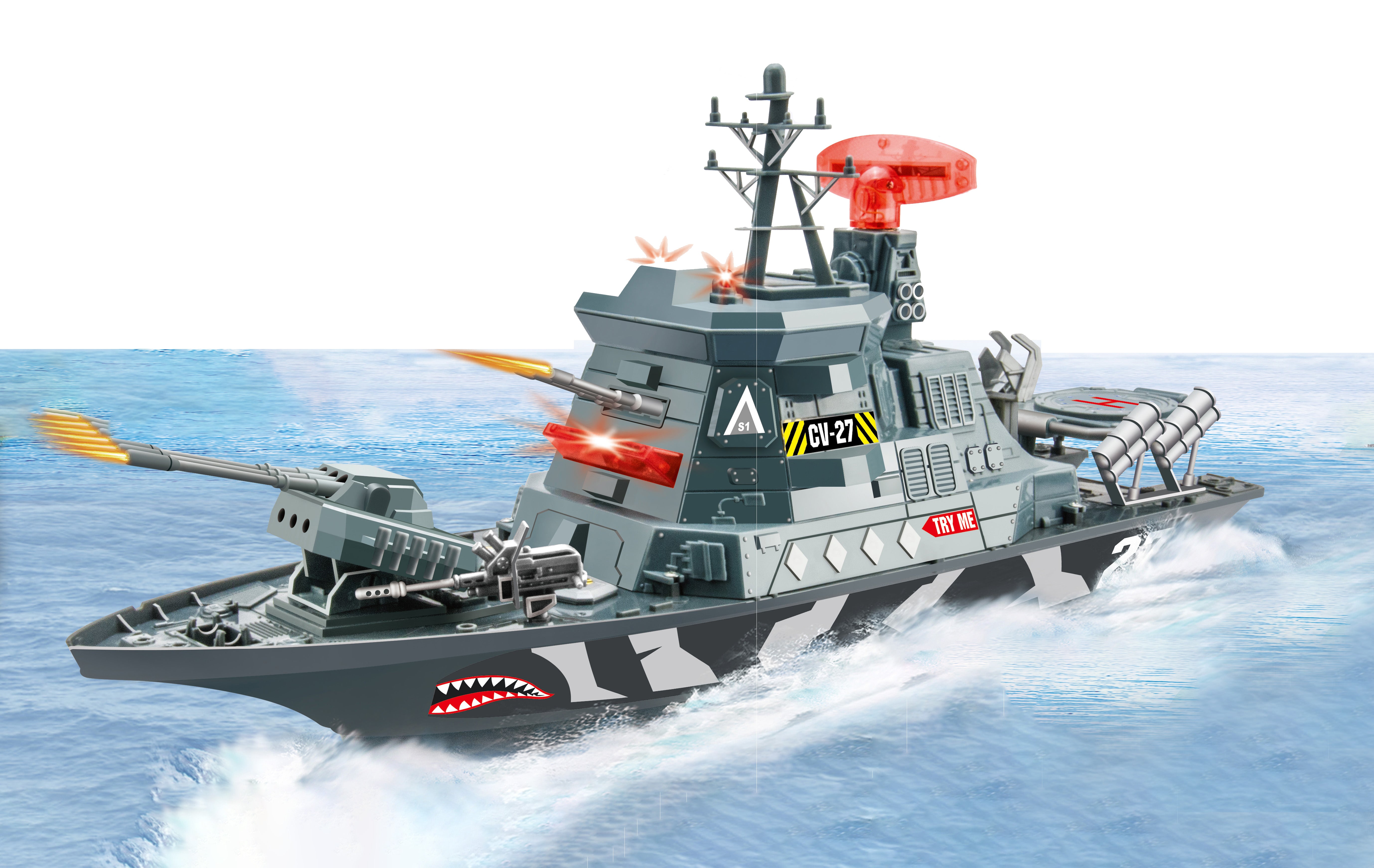 Slagkruiserschip met effecten 59 cm