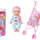 Baby met geluiden en kinderwagen 27 cm - Tsjechische verpakking