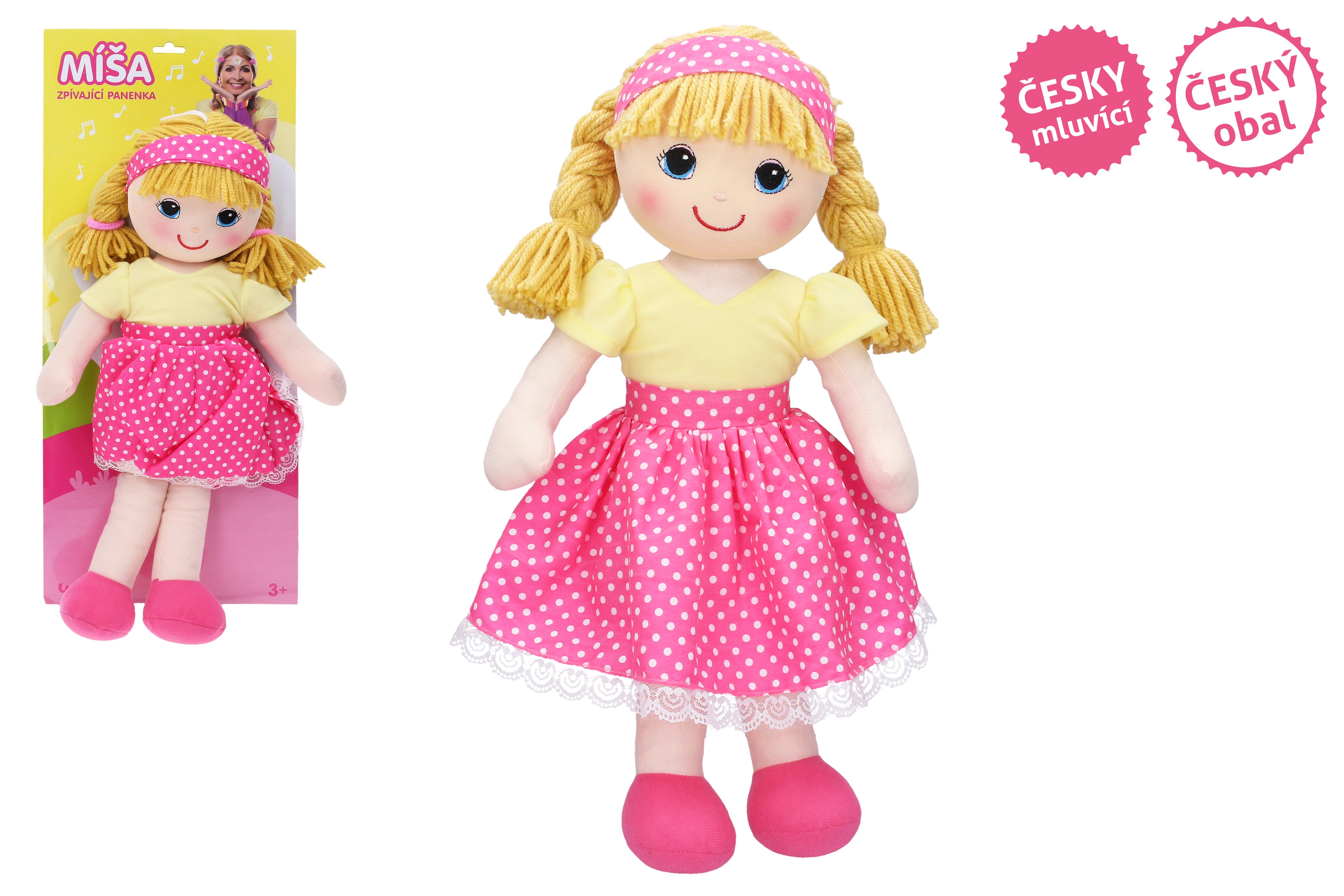 Zingende lappenpop Míša Růžičková 55 cm - Tsjechische verpakking Tv-commercial
