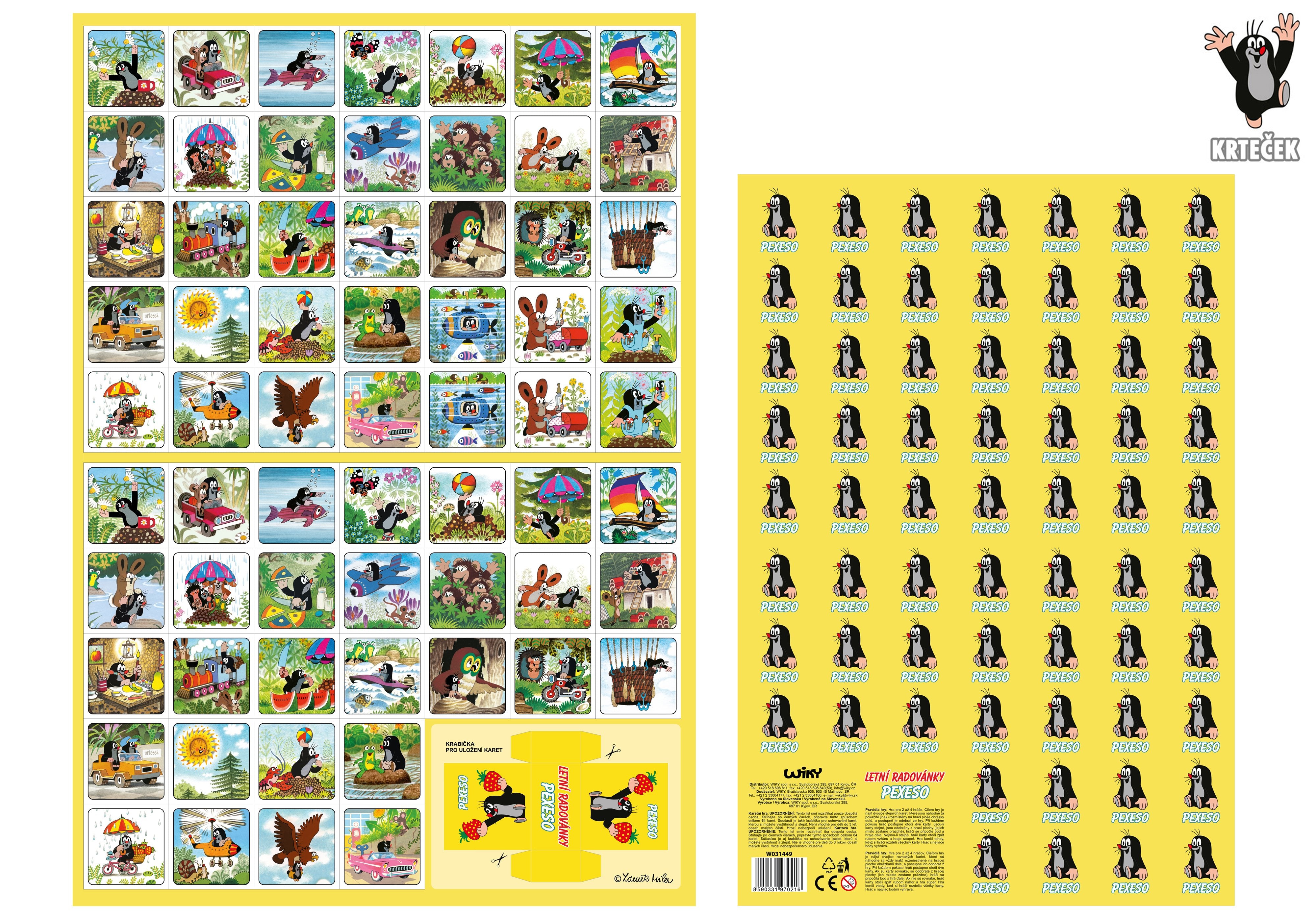 Mole Memory Game Cut-out Summer Fun