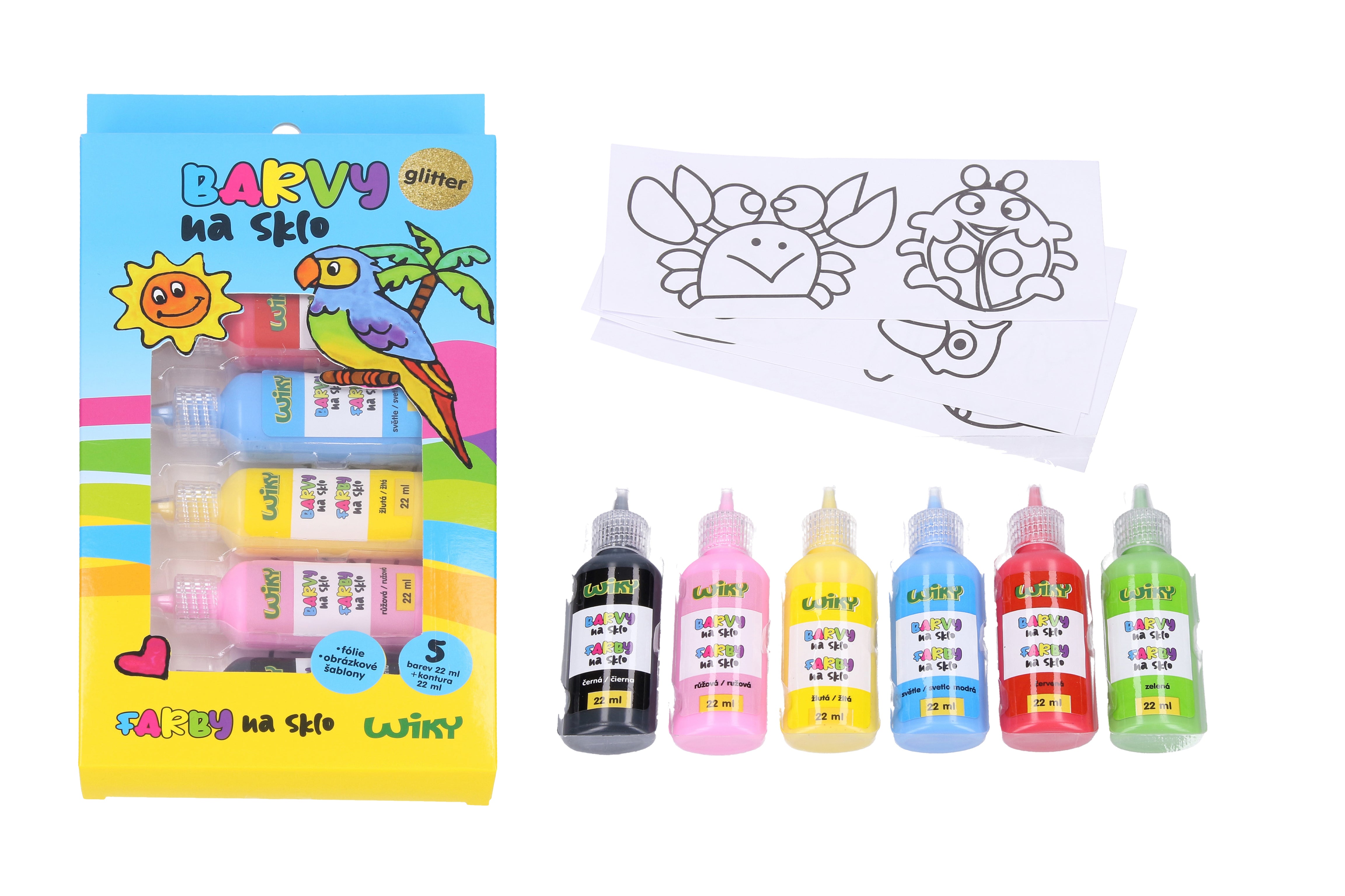 Glasmaling Glitter 5+1 22ml