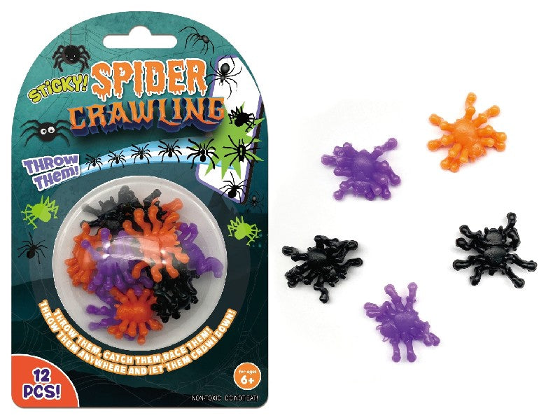 Sticky Spiders 12 ks 3 cm