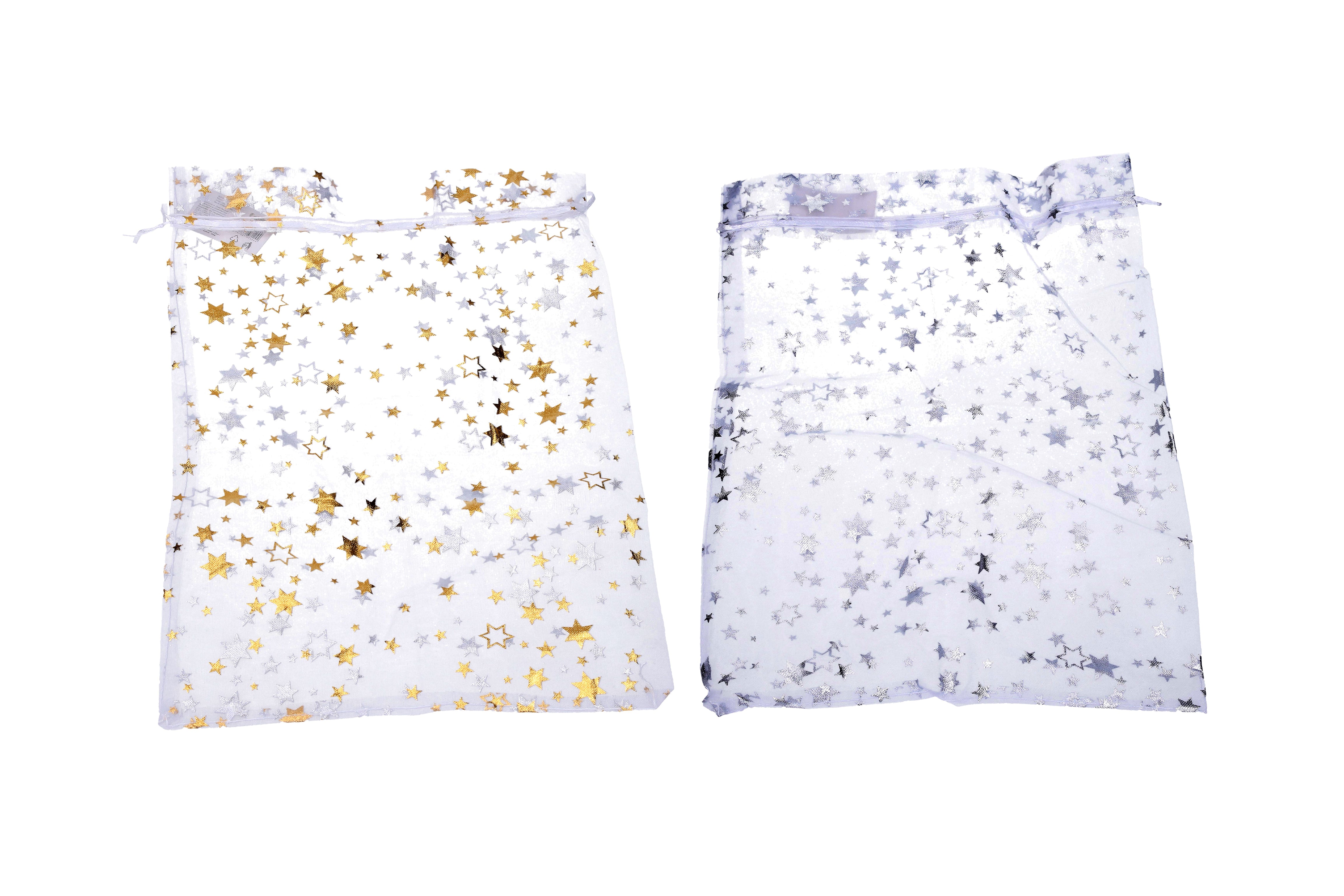 Organza Taske Stjerner 20x30 Cm Jul