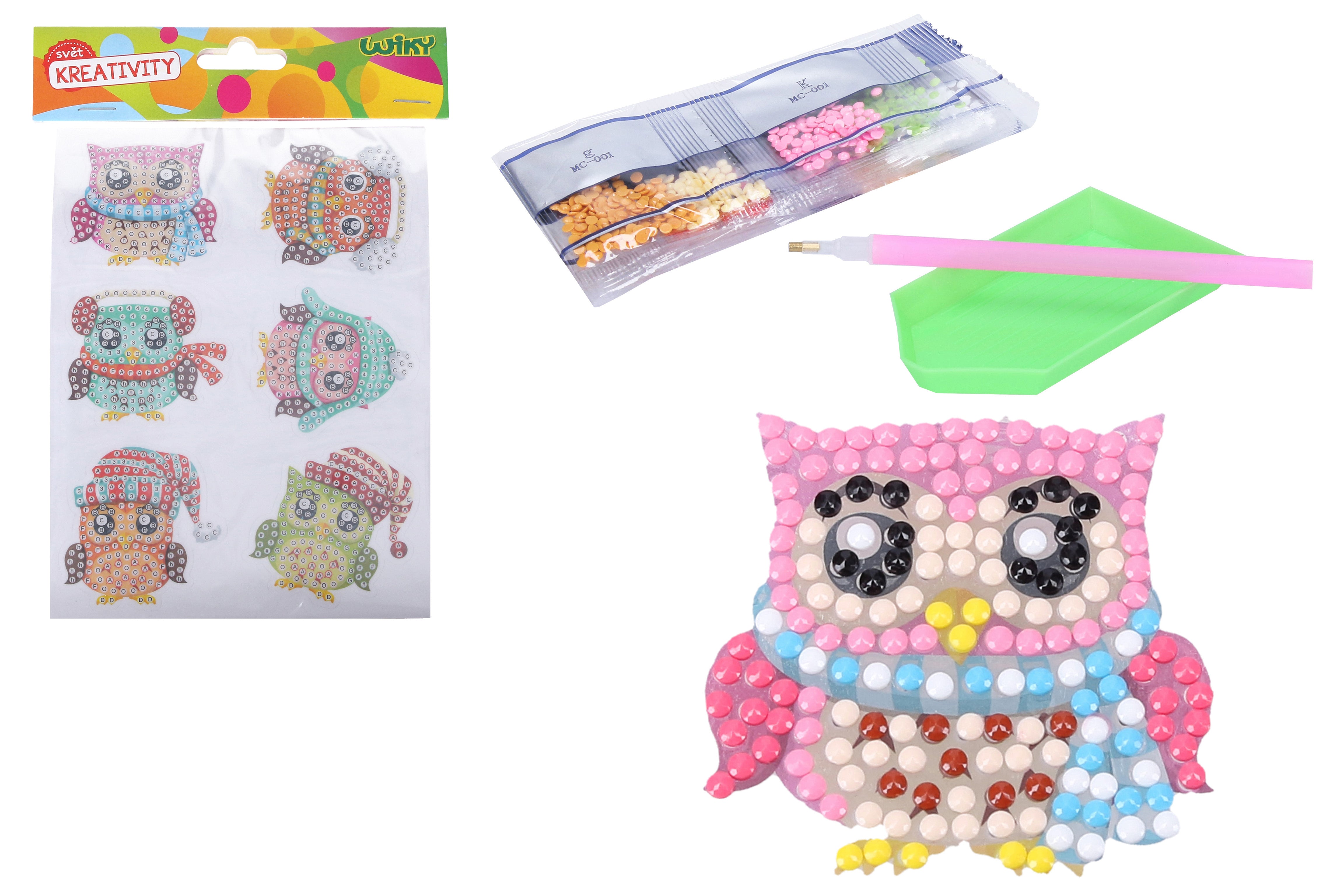 Creatieve set diamantstickers uilen