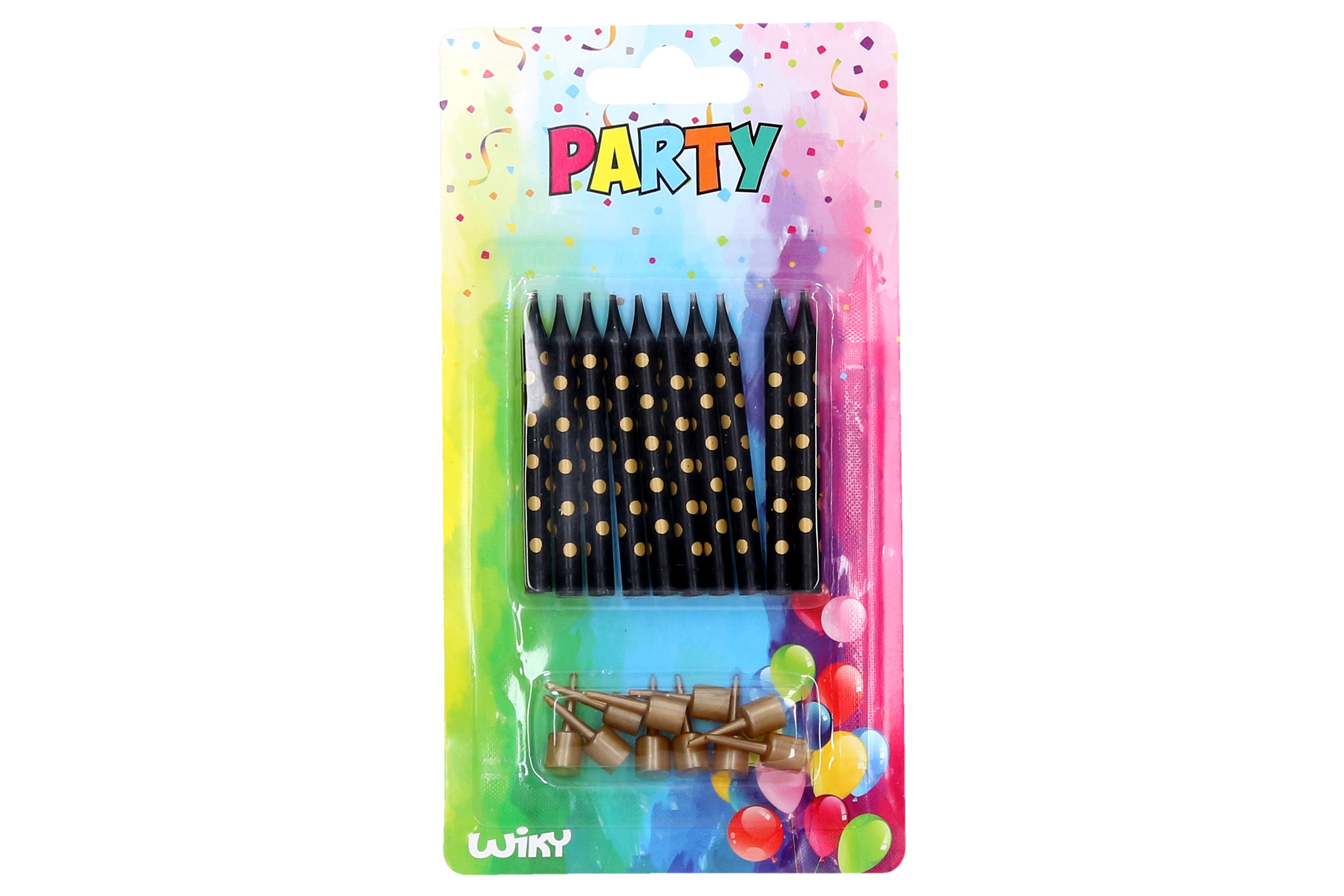 Ljus 10st + Stativ 10st Guldprickar