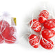 Ou Plastic Decorativ Rosu 6 Cm 6 Buc Intr-o Punga De Organza