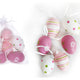 Ovo pintado plástico decorativo 6 cm 6 PCes em um saco de organza