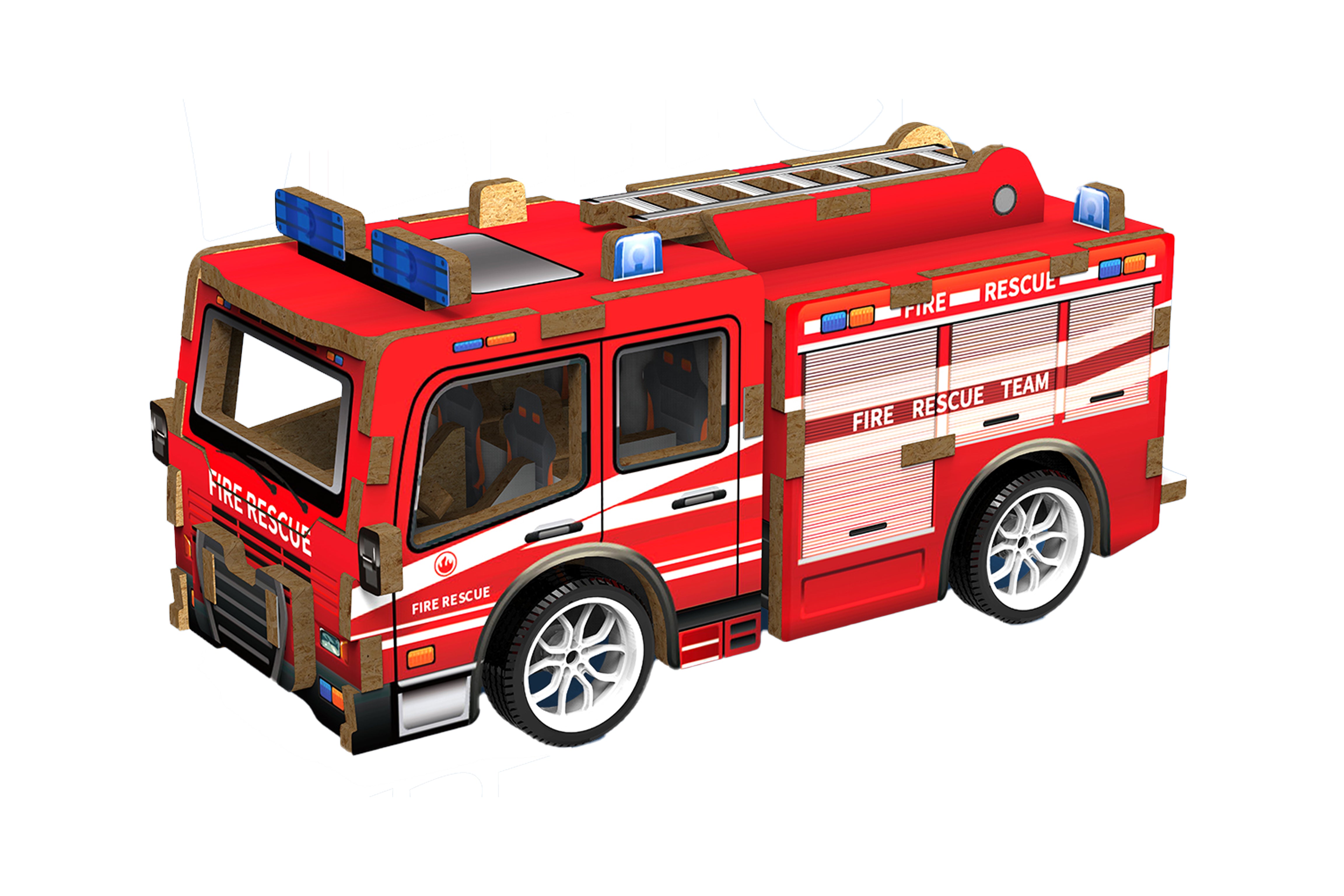 3D-Holzpuzzle - Feuerwehrauto 12 cm