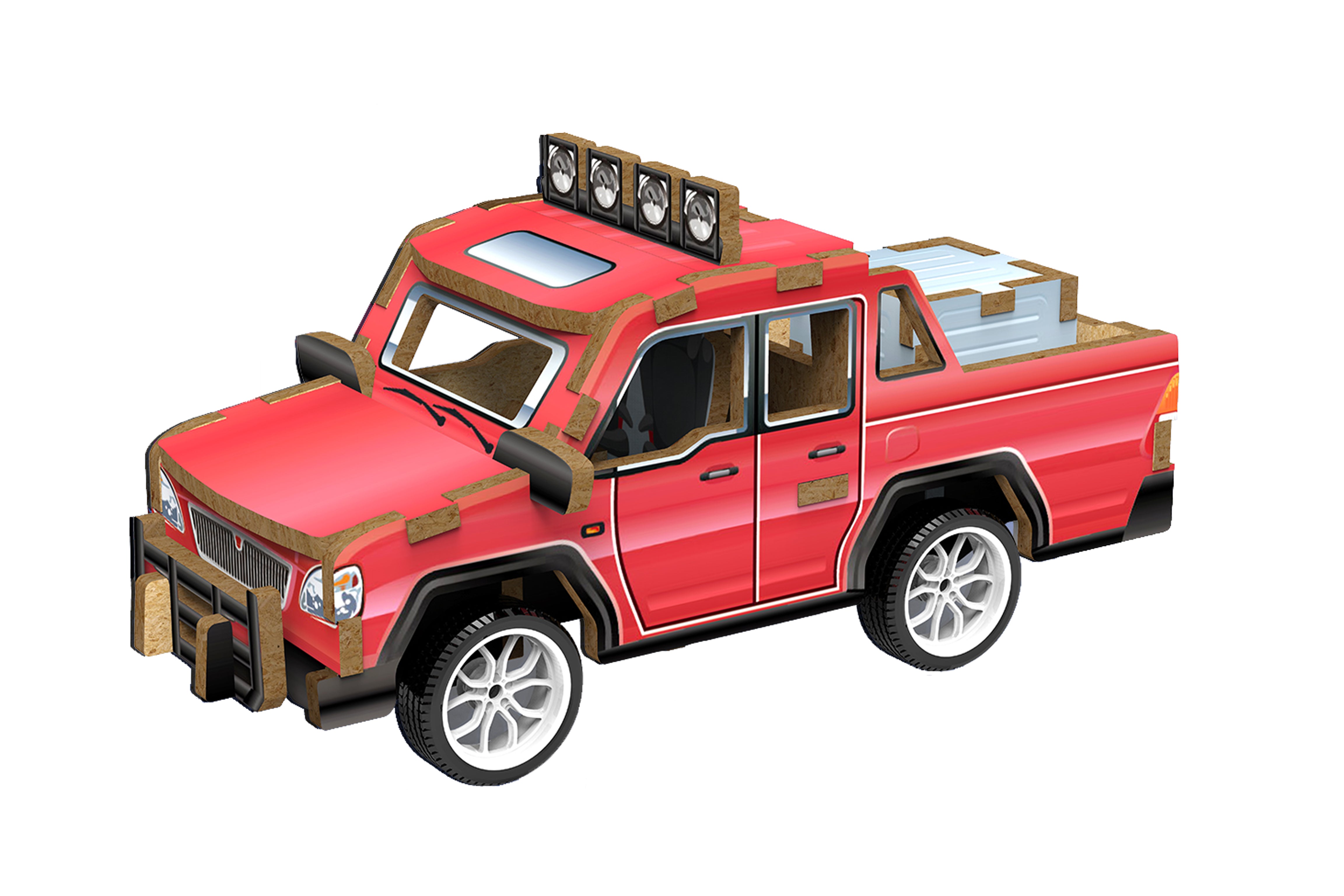 Puzzle 3d din Lemn - Pickup 13 Cm