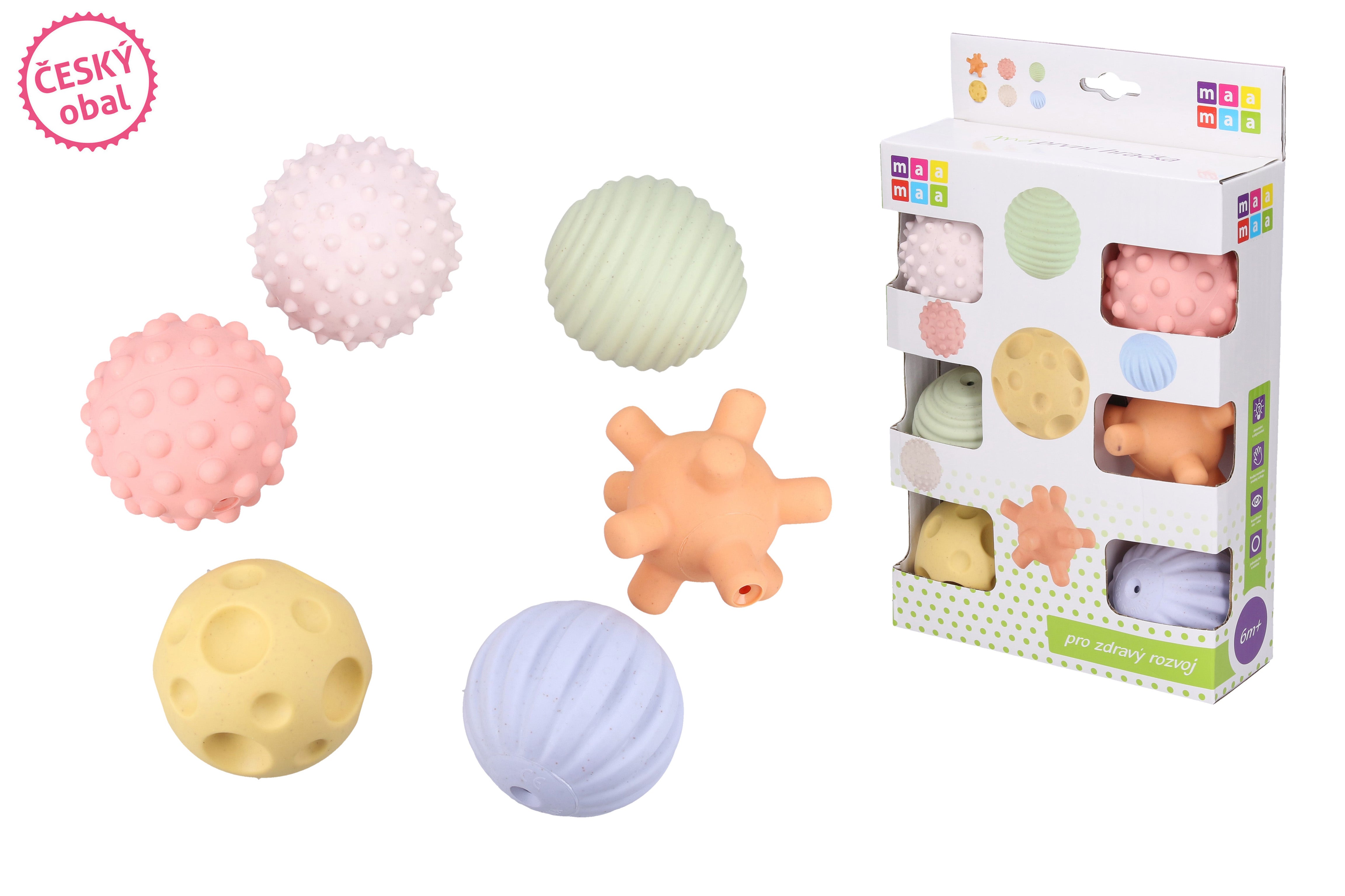 Maamaa zachte piepballen set van 6 stuks 5,5 cm