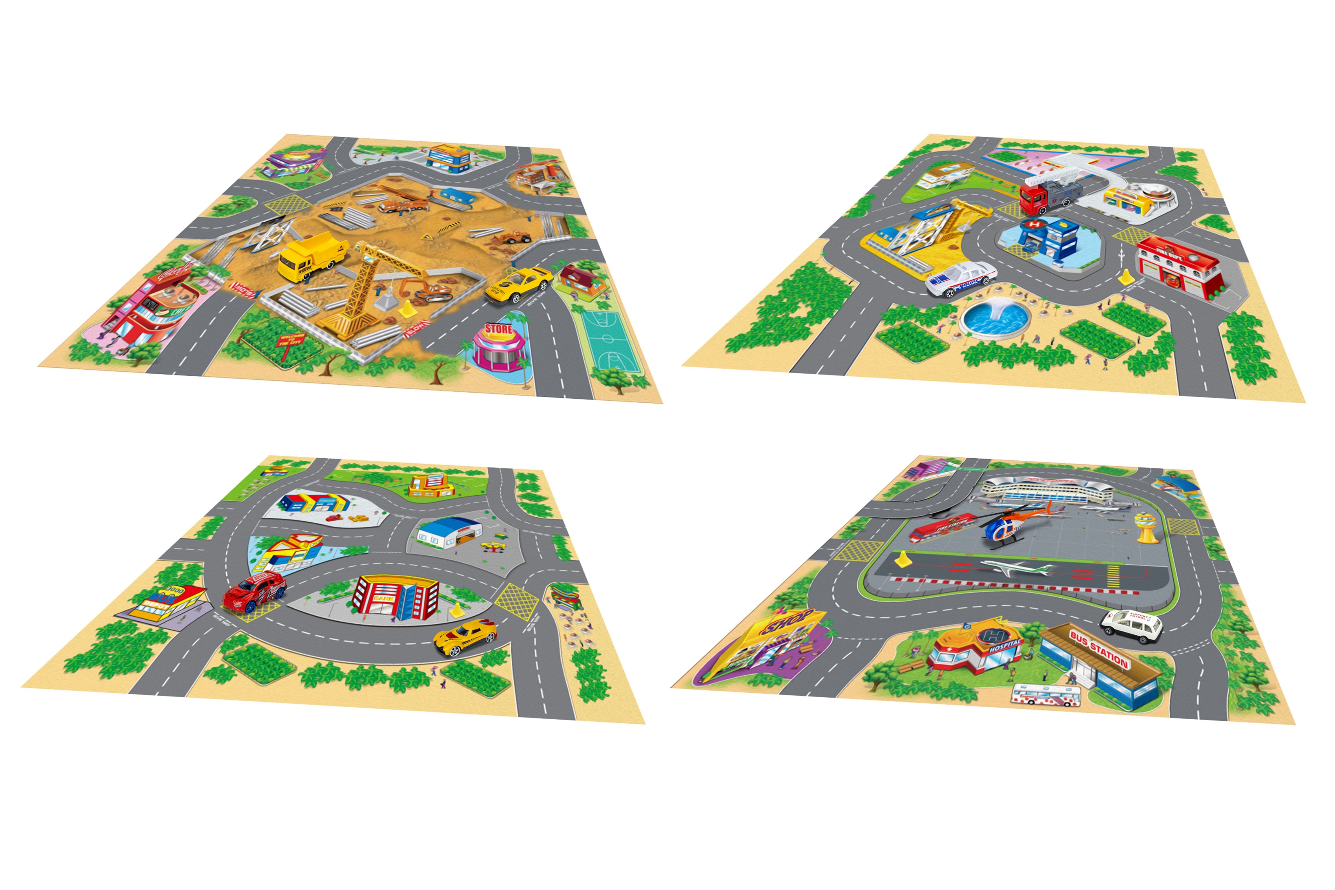 Mapa De Juego Con 2 Medios De Transporte Metal 70x70 Cm