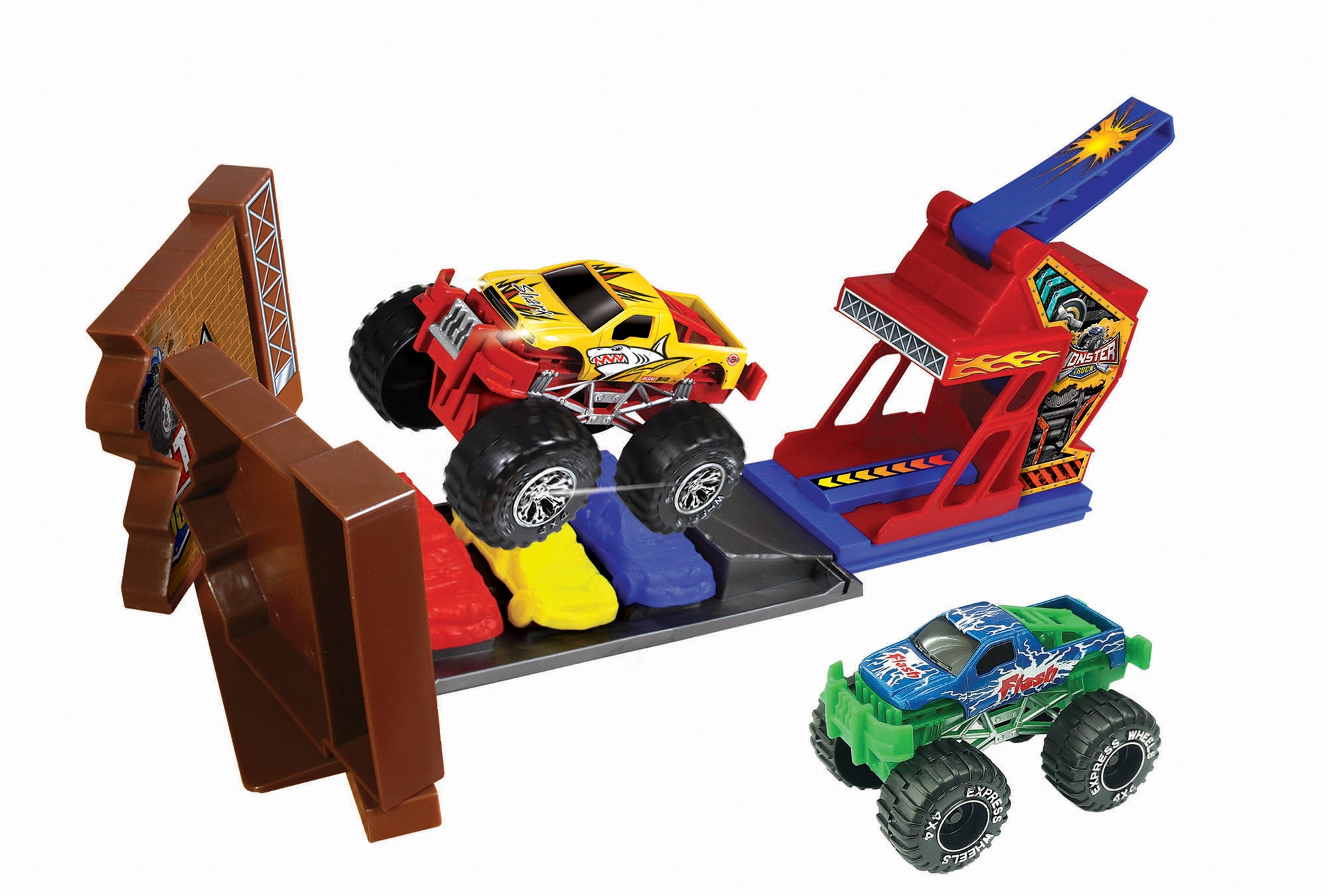 Kaskadérska dráha Cars Monster Truck s 2 kovovými autami