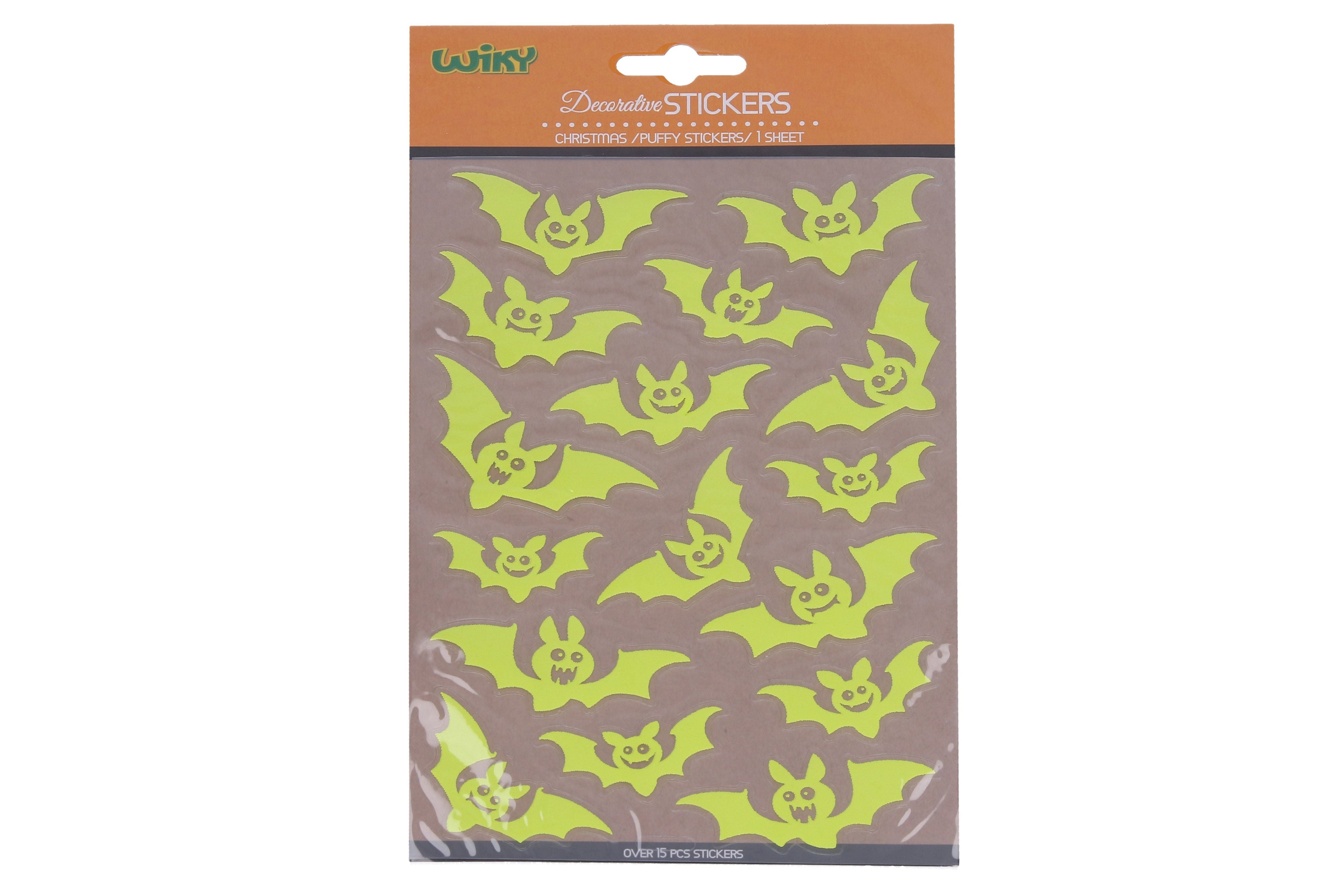 Glow-in-the-dark Stickers 25x14.4 Cm Bats Halloween
