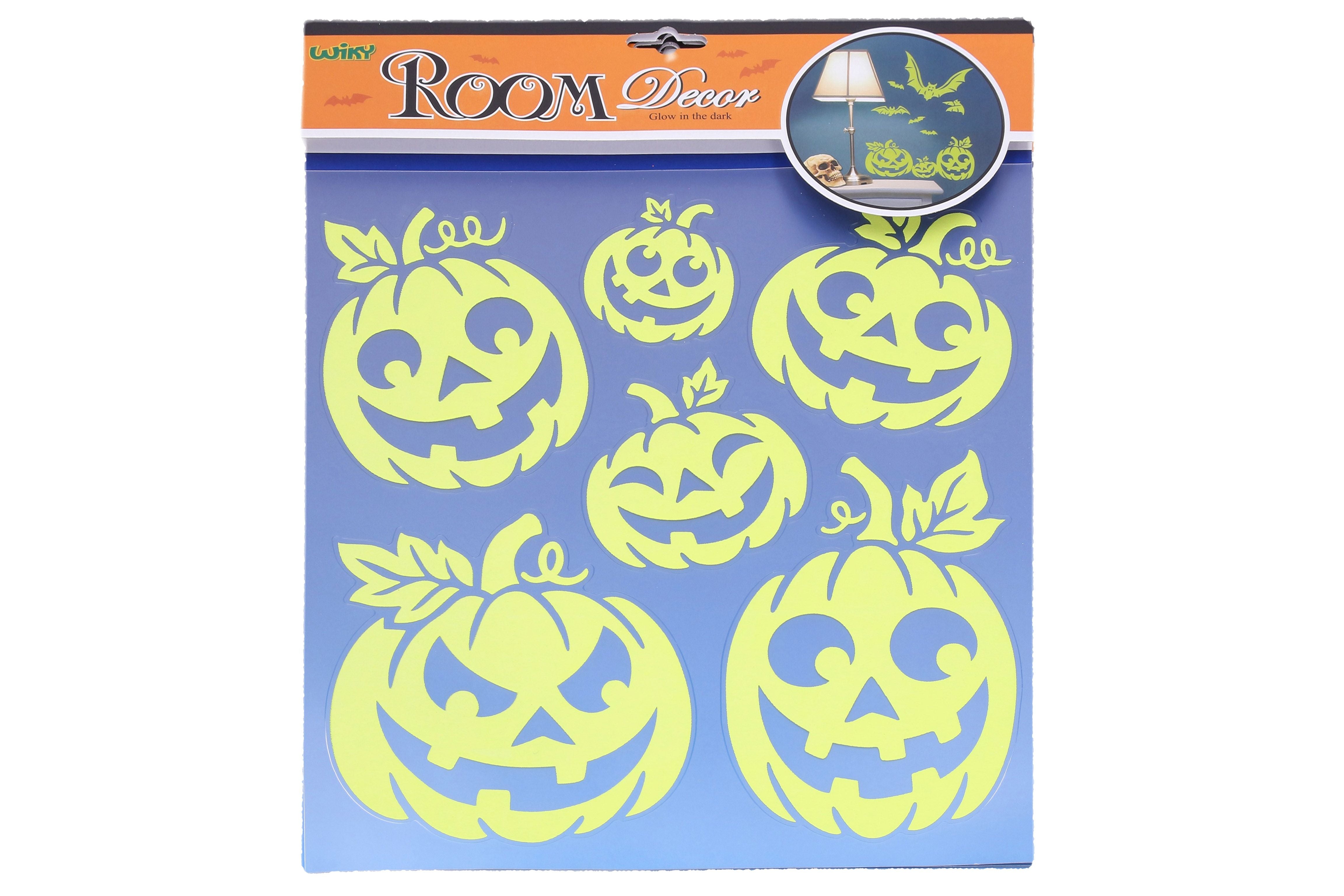 Stickers muraux phosphorescents 38x31 Cm citrouille Halloween
