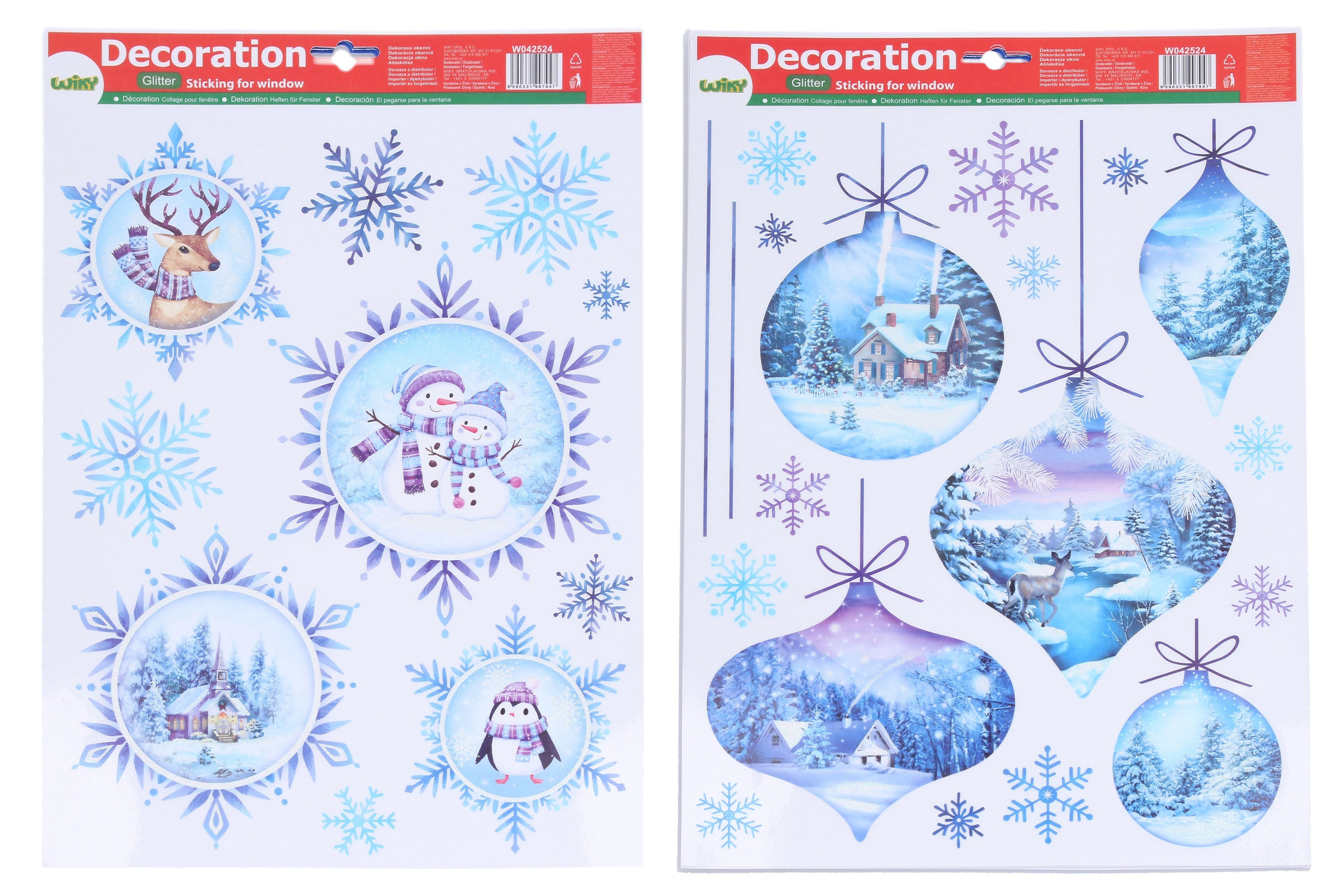 Decoração de janela 41x29 cm mix natal