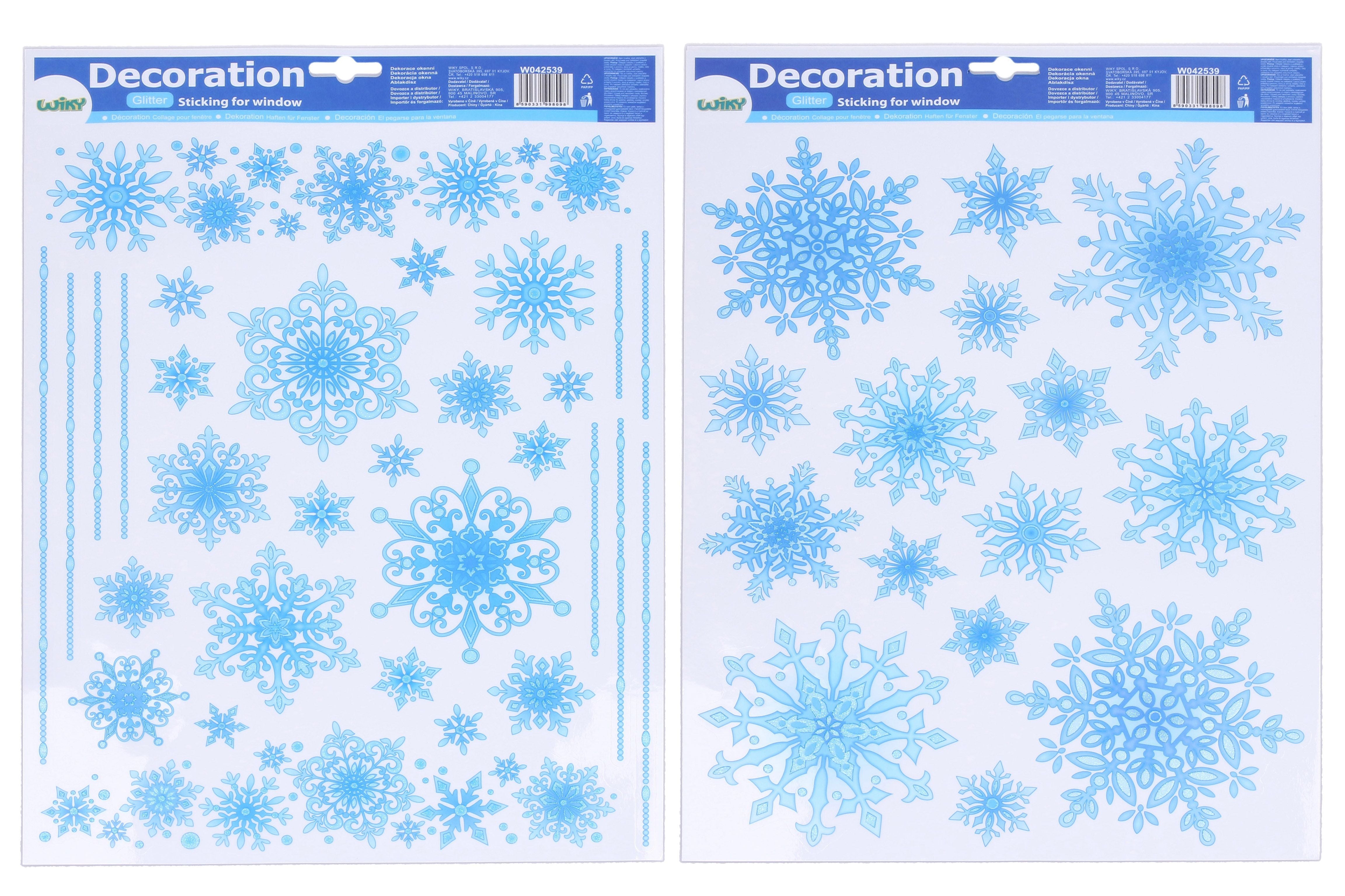 Fensterdekoration 41x29 cm Schneeflocken Weihnachten