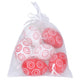 Ou Plastic Decorativ Rosu Si Alb 4x6 Cm 6 Buc.