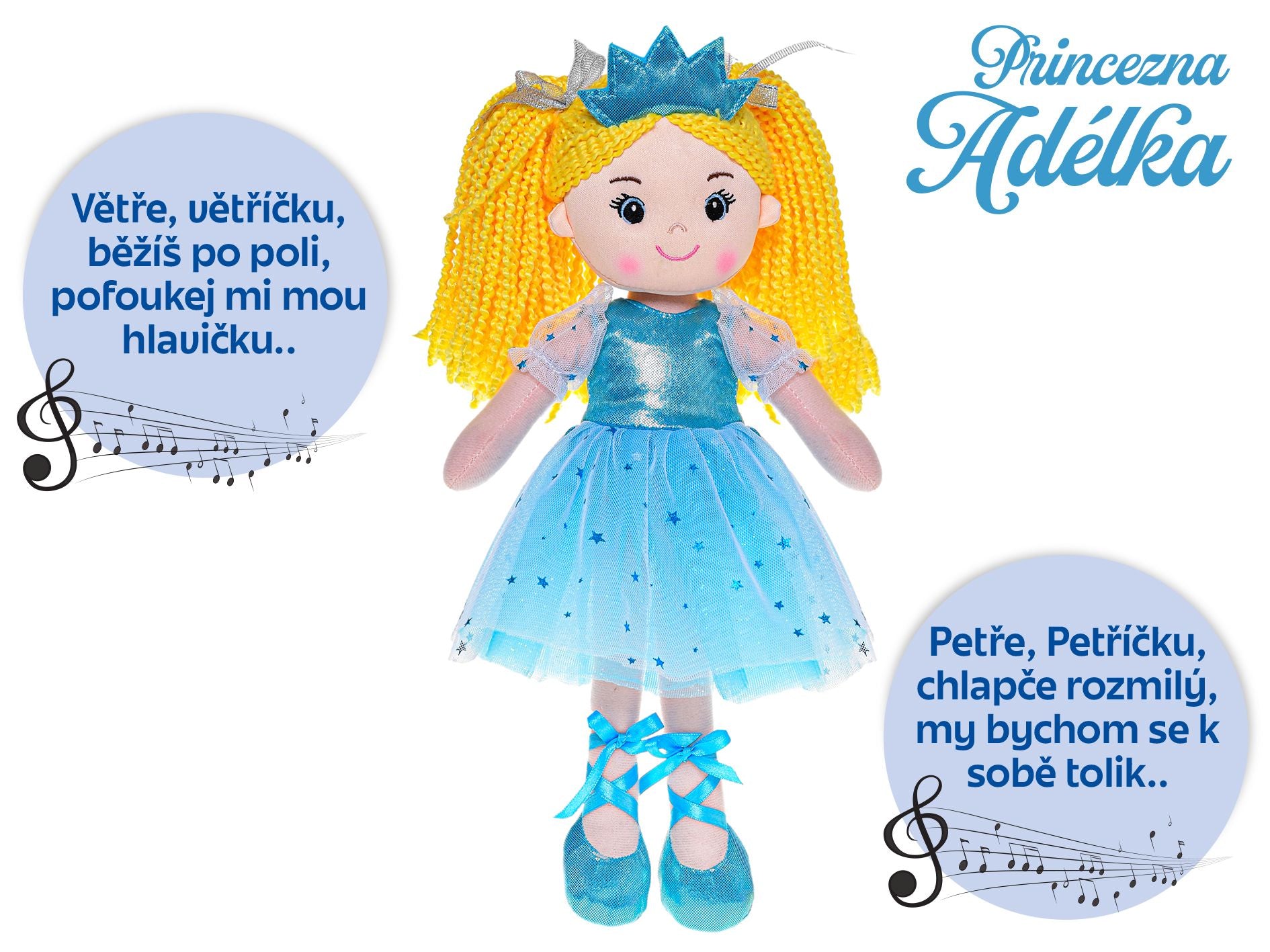 Puppe Prinzessin Adélka 35cm Tschechischer Gesang