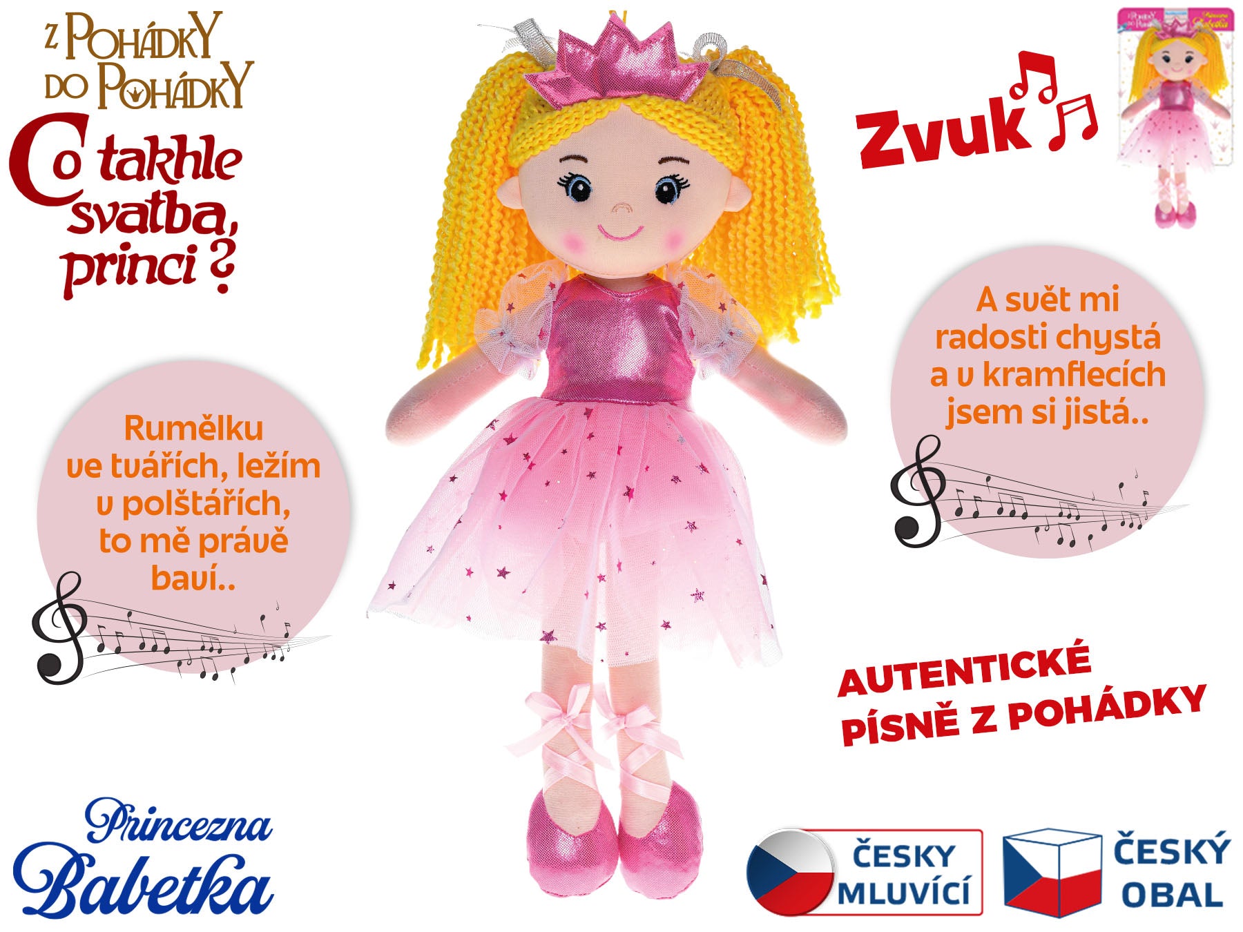 Poupée Princesse Babetka 35cm Chant Tchèque