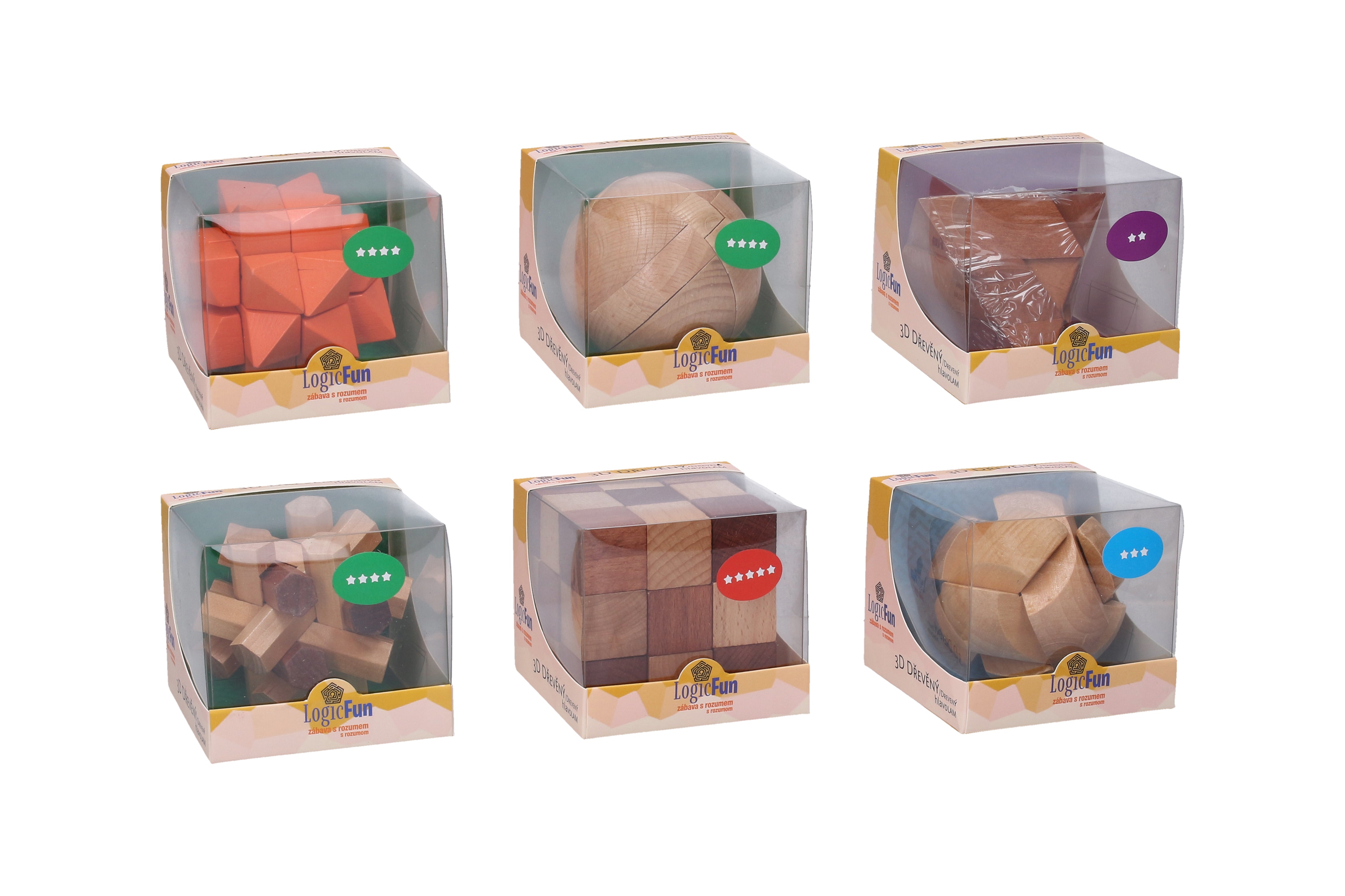 Puzzle - Madera 3d - 6 tipos