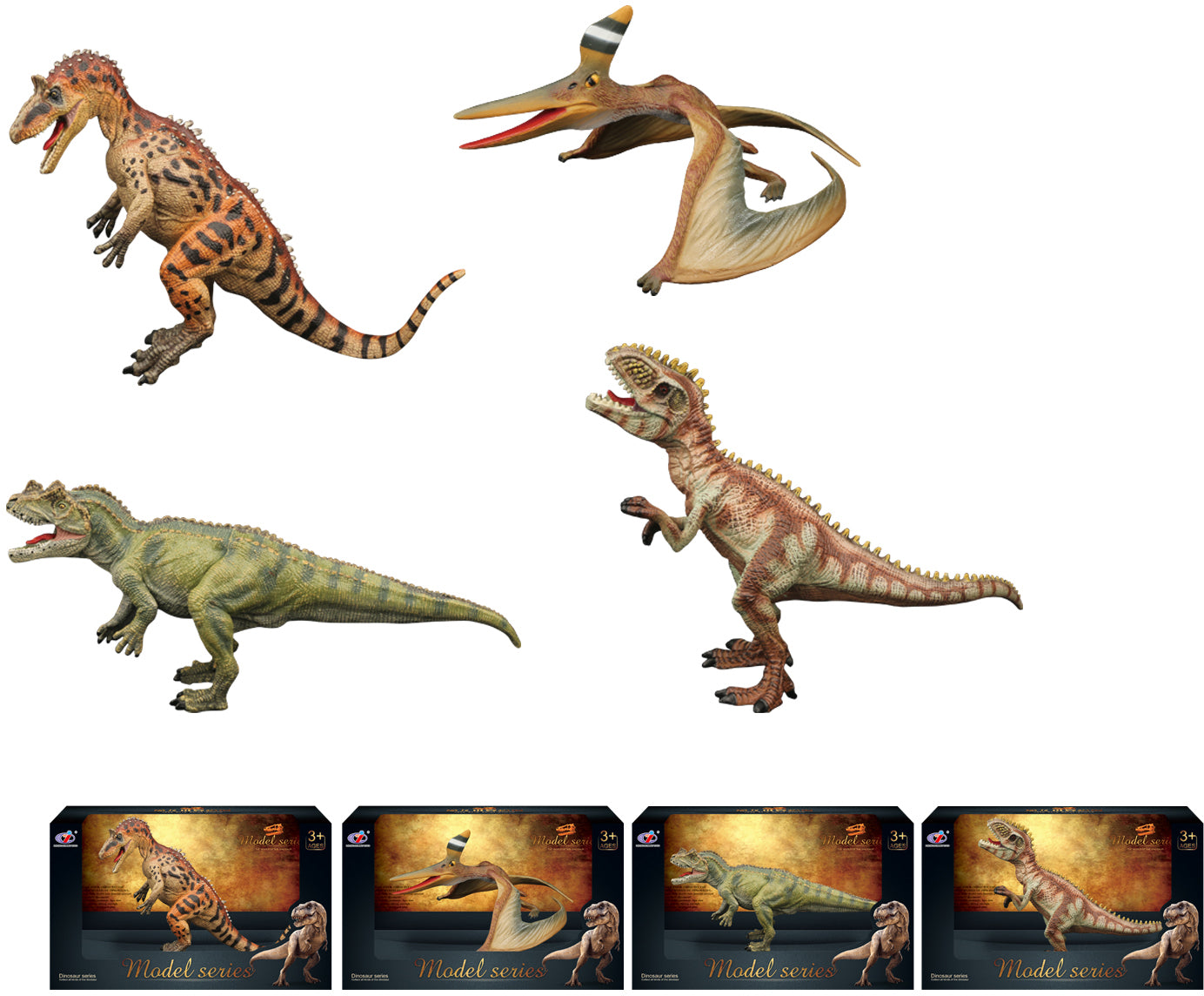 Dino Figur 4 Arten 16 cm