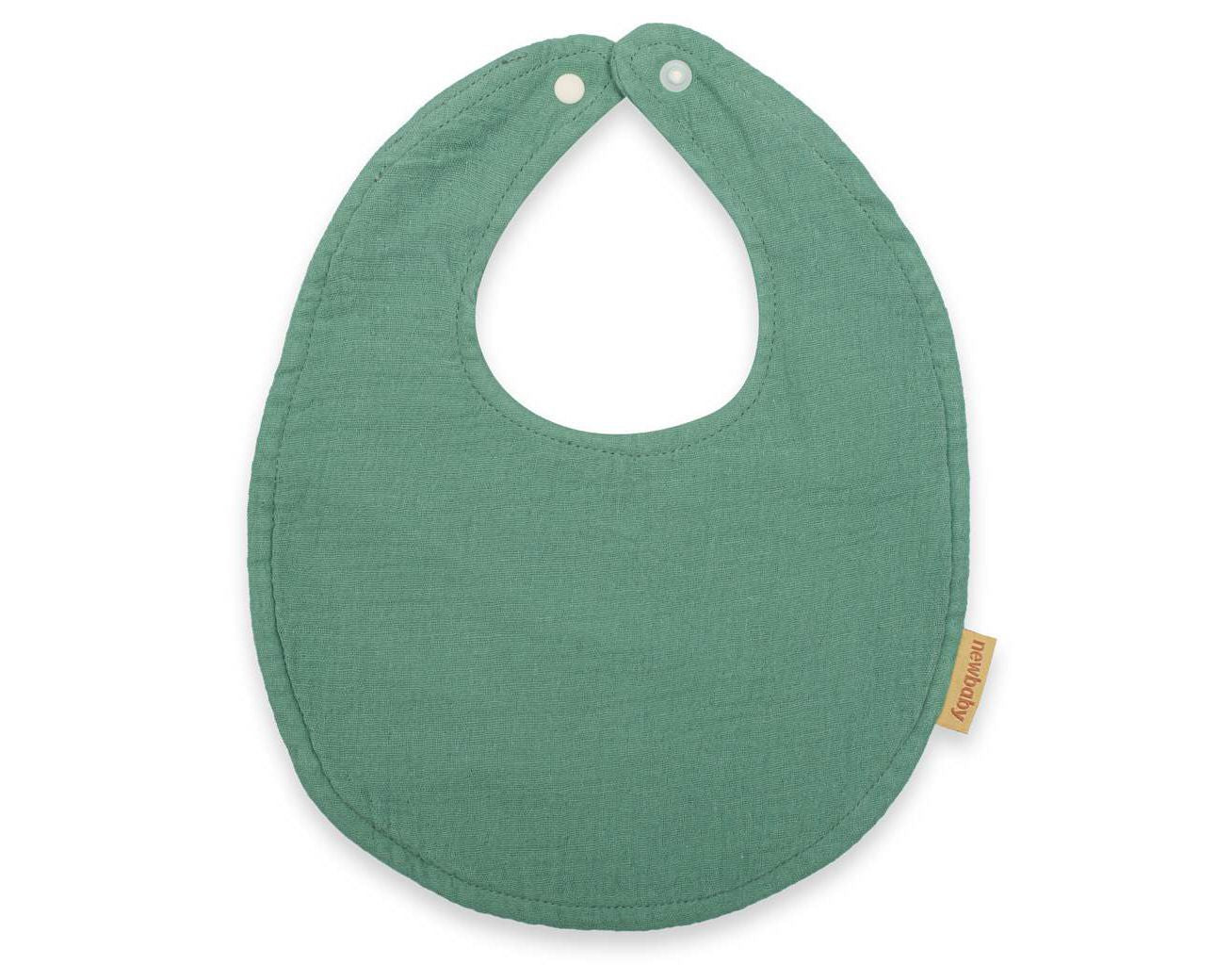 Babador de musselina verde bebê novo
