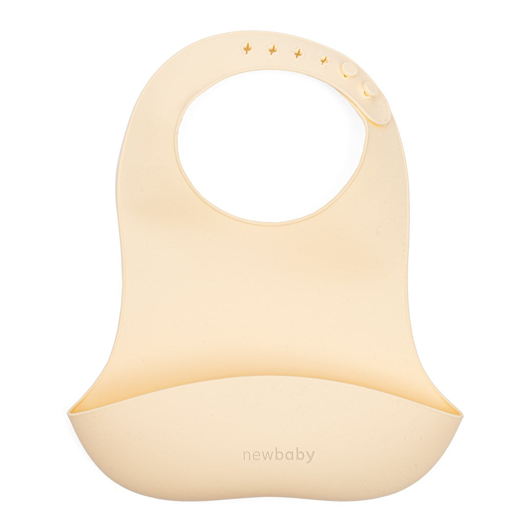 Babero Silicona New Baby Beige 28cm