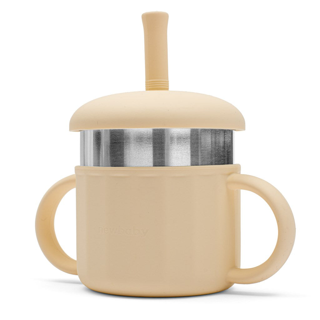 Silikonový kelímek 2v1 New Baby Beige