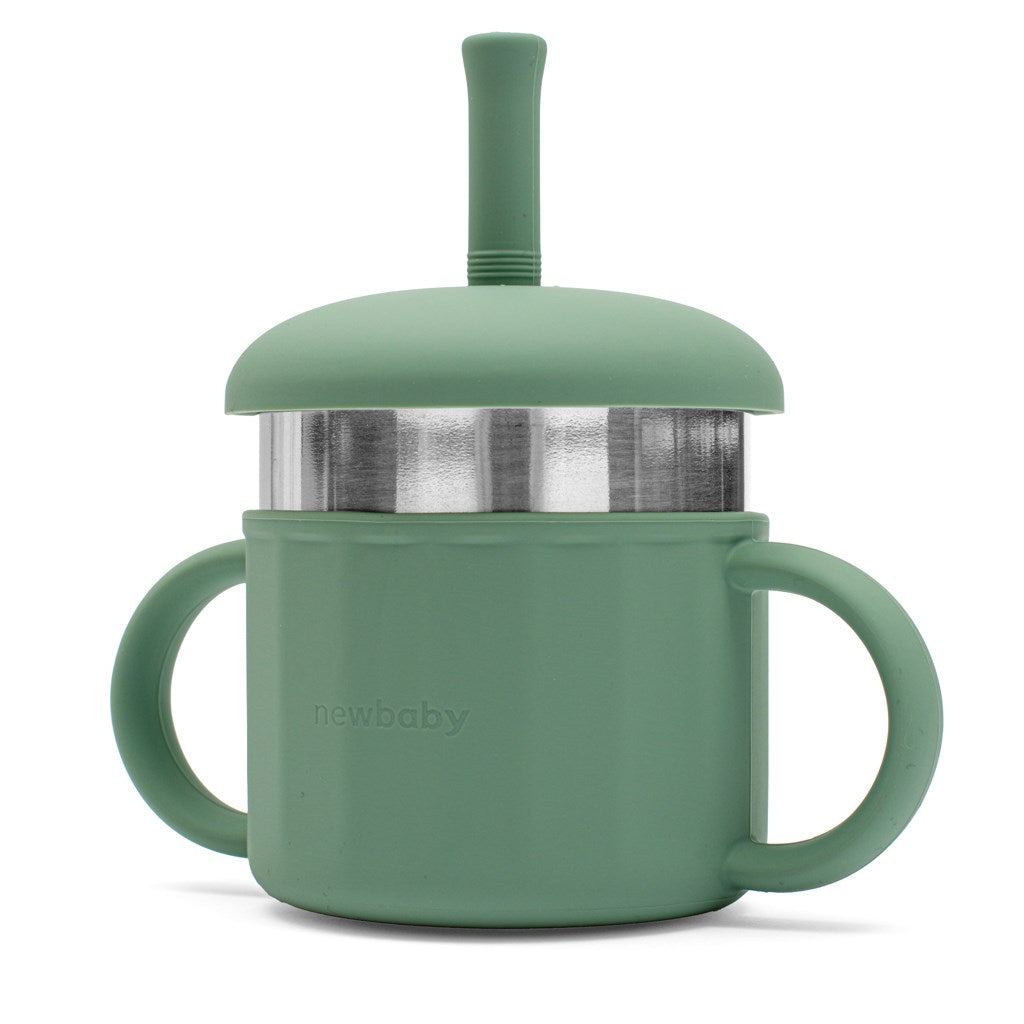 Silikonbecher 2in1 New Baby Green